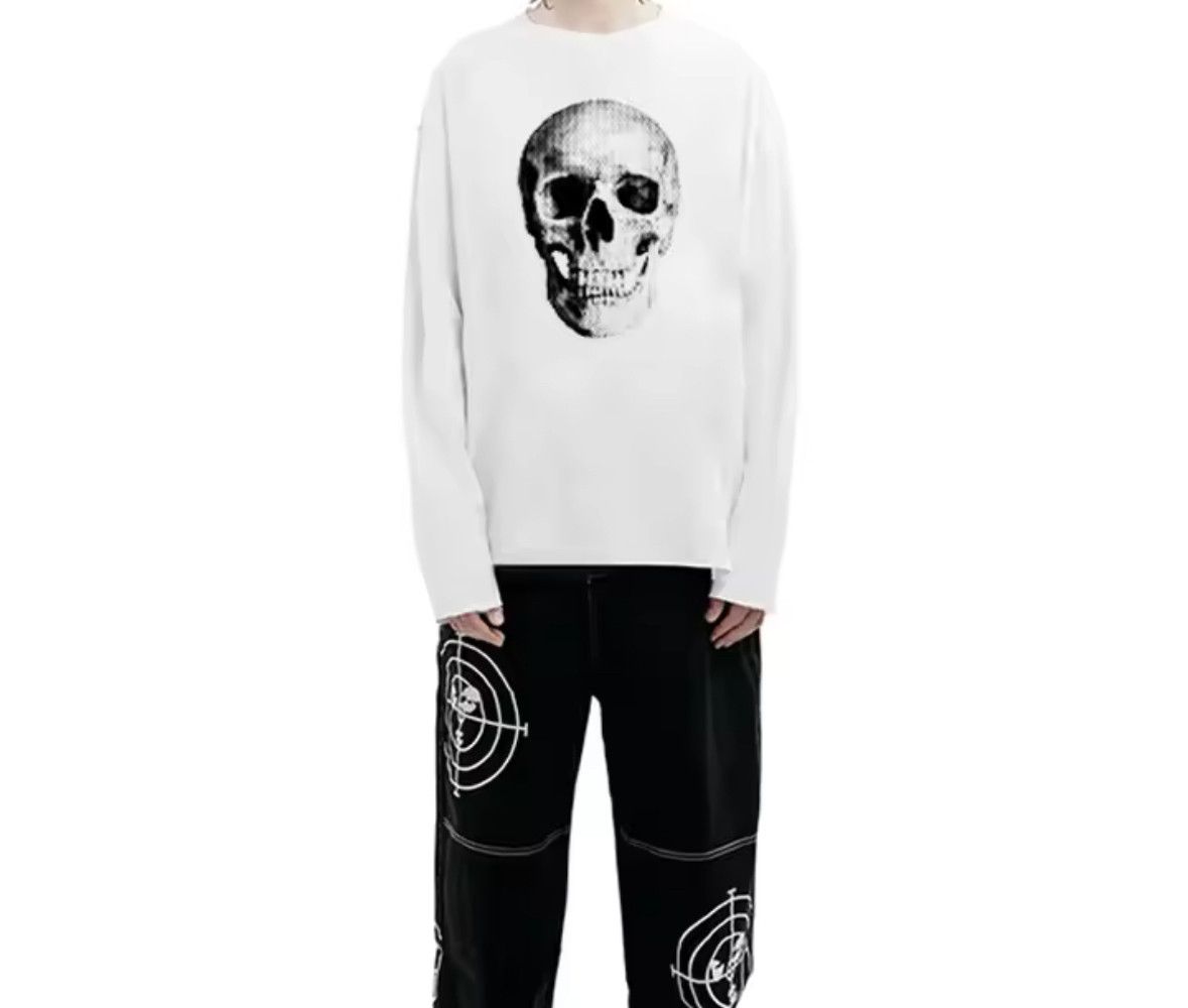 Japanese Brand Y2K Streetwear Skull Head Graphic Long Sleeve T-Shirt Size US L / EU 52-54 / 3 - 2 Thumbnail