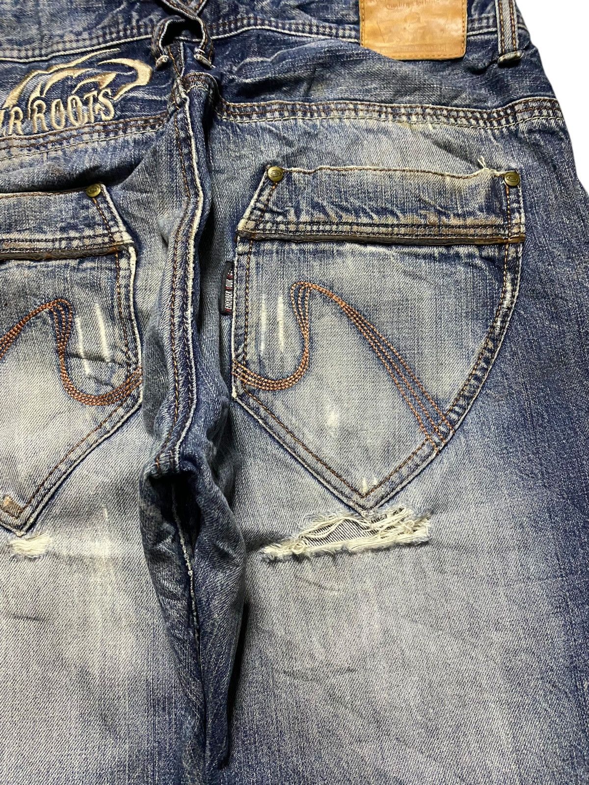 Gotcha Vintage Gotcha Remember your Roots Embroidered Baggy Jeans Size US 35 - 10 Thumbnail