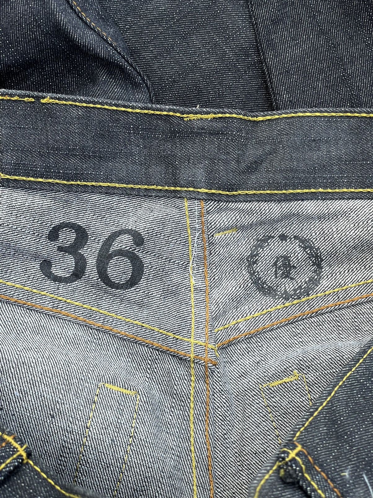 Evisu × Japanese Brand × RMC Jeans Red Monkey Company Distressed Raw Selvedge Denim Size US 36 / EU 52 - 12 Thumbnail