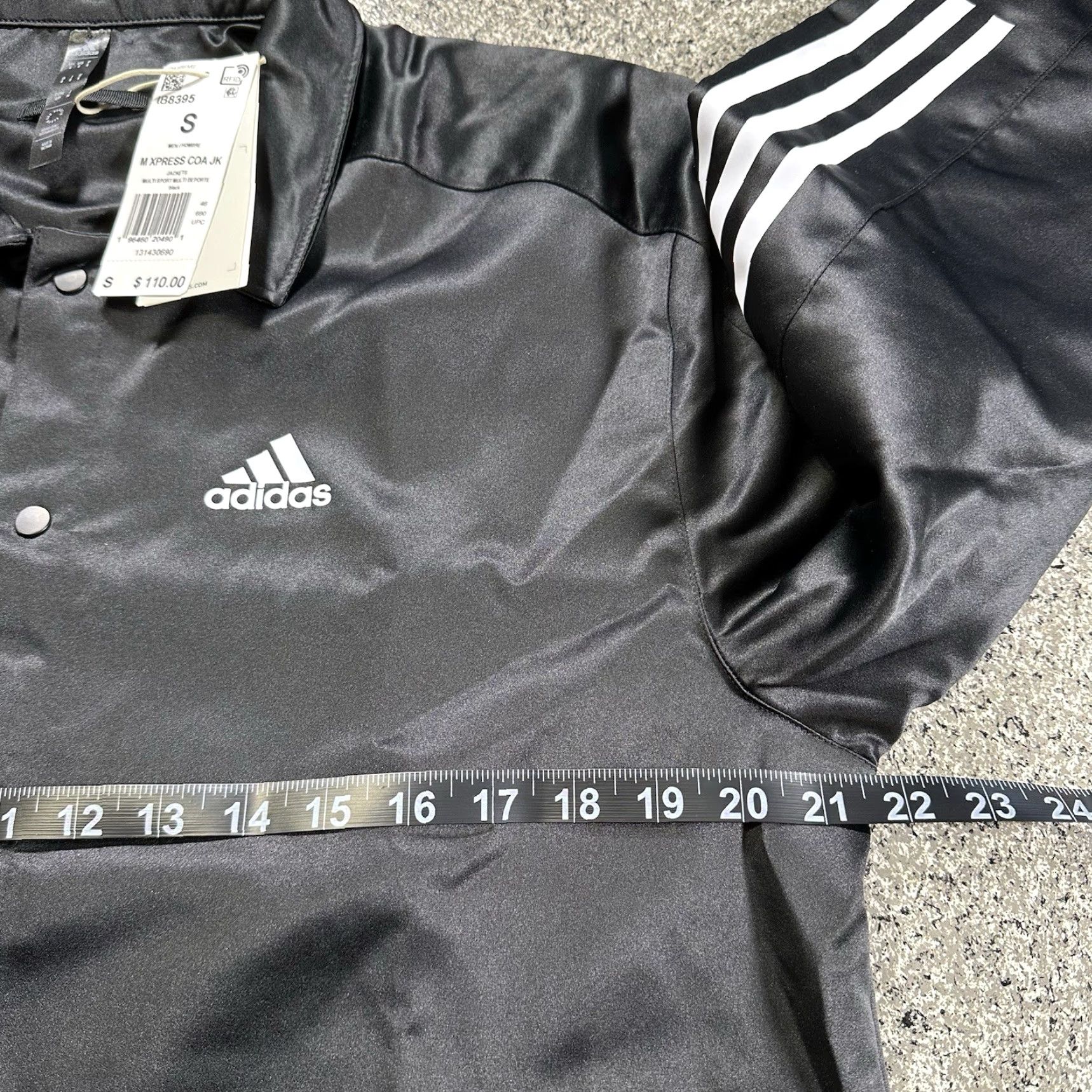 Adidas Adidas Jacket Mens S Originals Satin Coaches Black Solid Snap Sportswear IB8395 Size US S / EU 44-46 / 1 - 4 Thumbnail