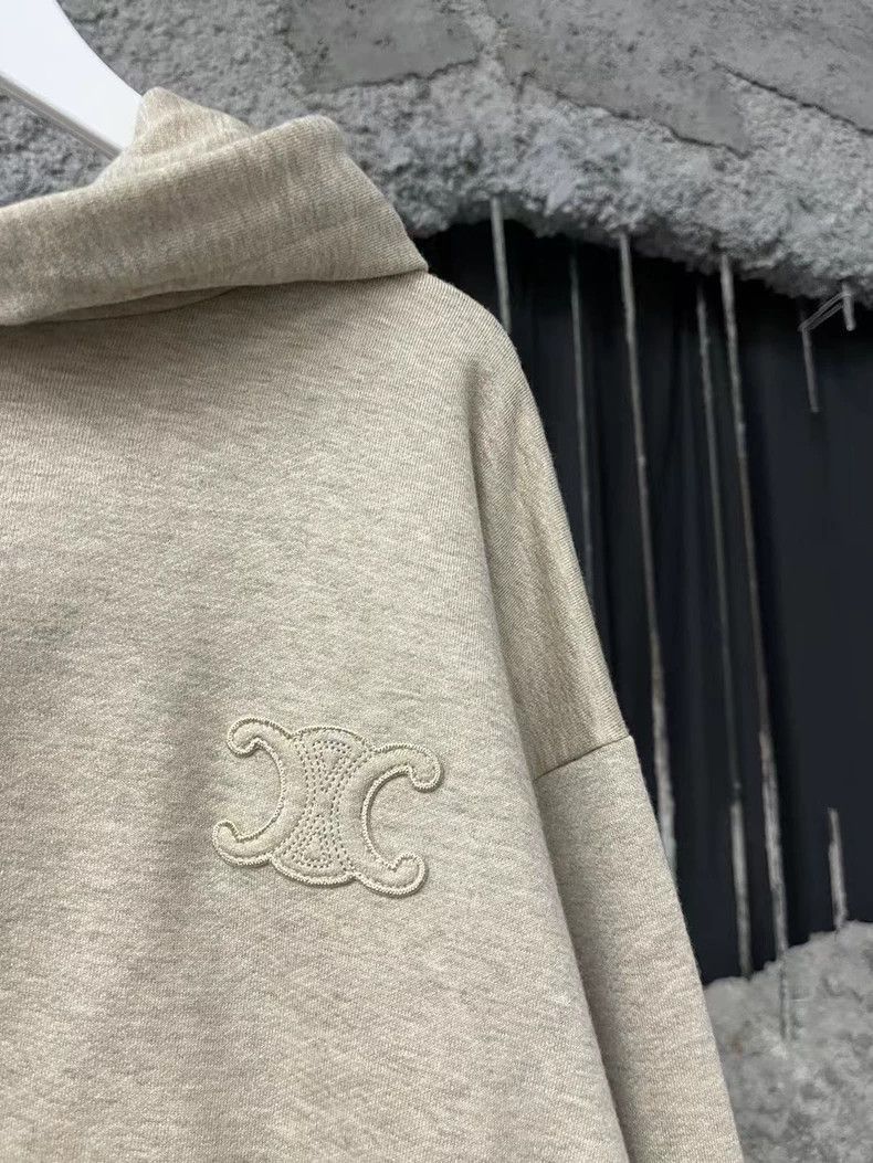 Celine Celine Oatmeal Hooded Sweatshirt Size L Size US L / EU 52-54 / 3 - 6 Thumbnail
