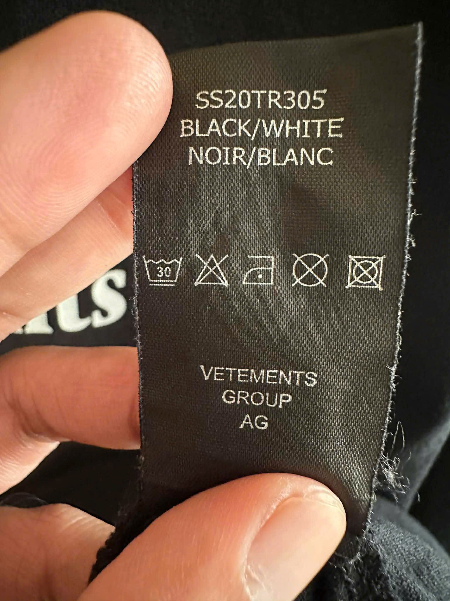 Vetements T SHIRT VETEMNES Size US XS / EU 42 / 0 - 4 Thumbnail