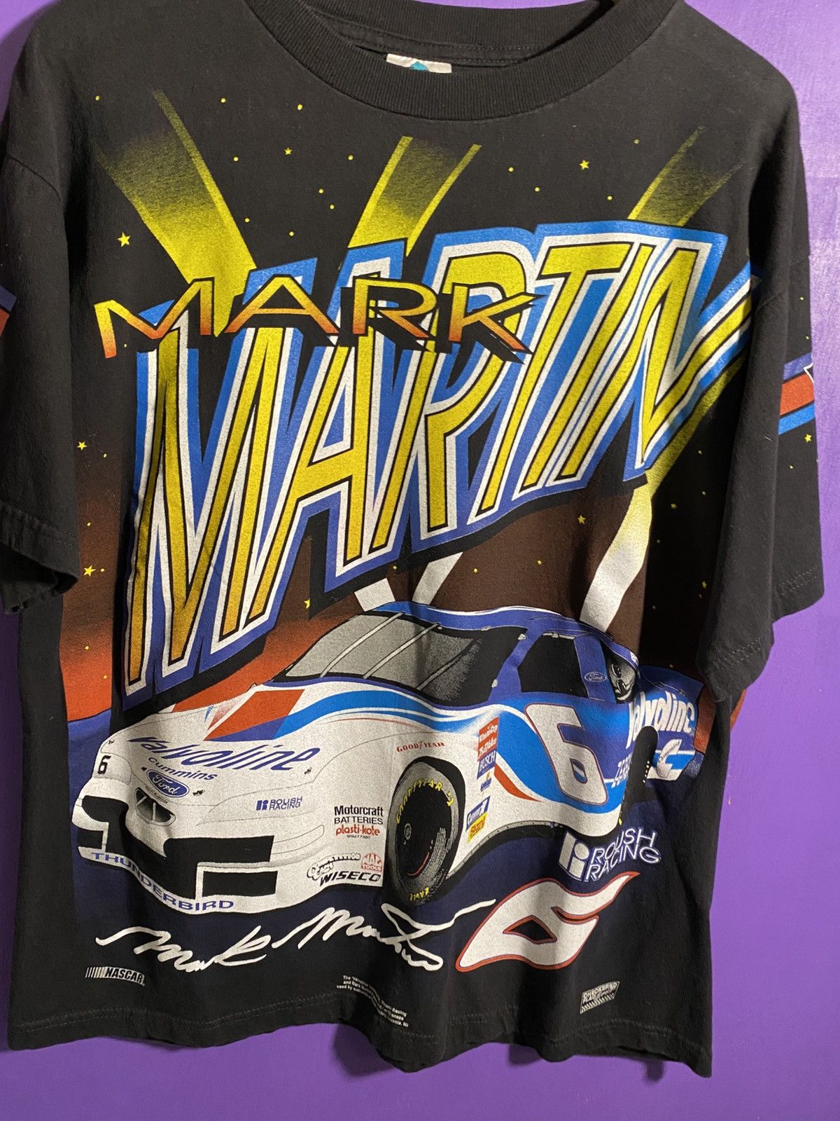 NASCAR Vintage 90s NASCAR Mark Martin AOP t-shirt Size US L / EU 52-54 / 3 - 3 Thumbnail