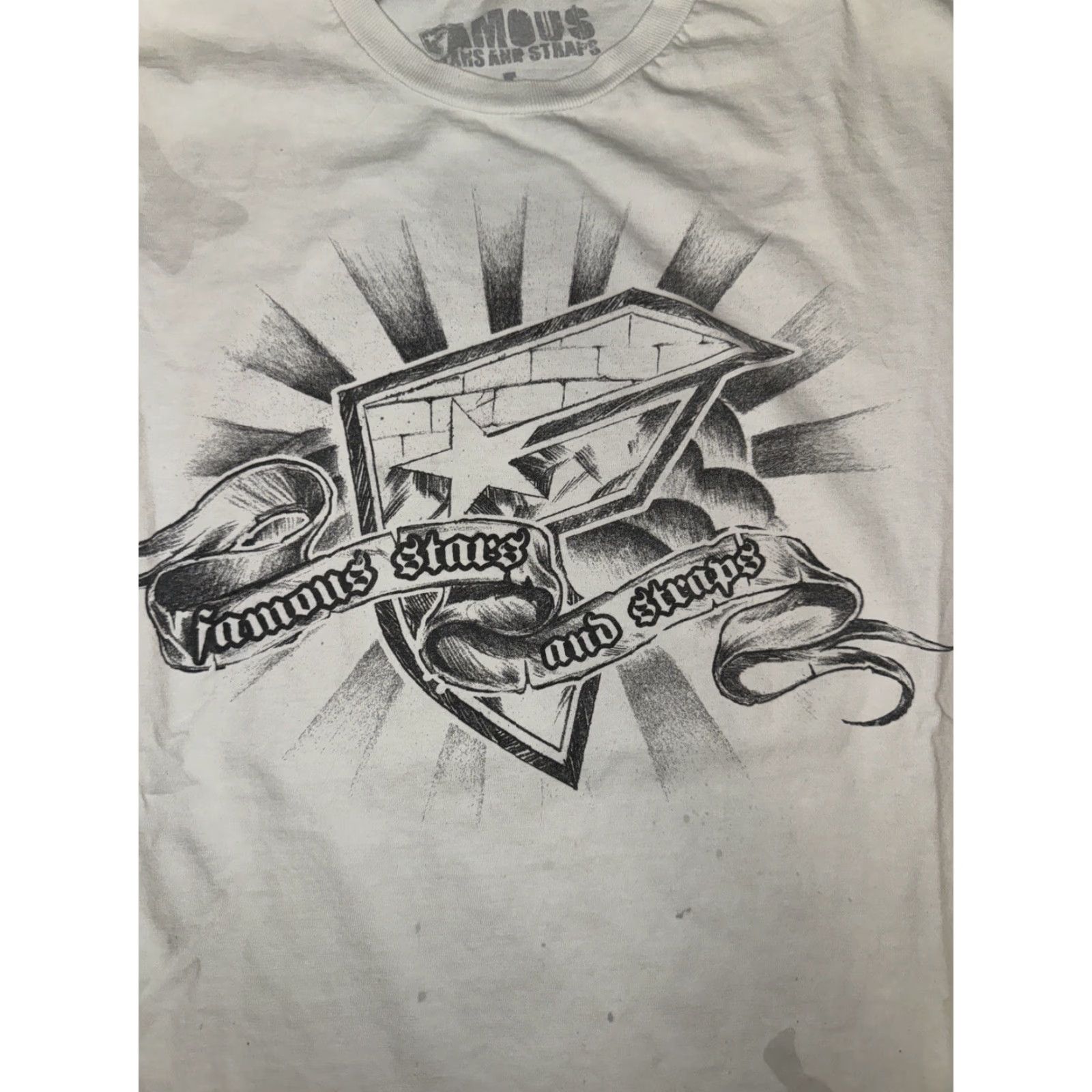 Vintage Famous Stars & Straps T-Shirt White L 2K Y2K Stars Straps Mens Adults Size US L / EU 52-54 / 3 - 3 Thumbnail