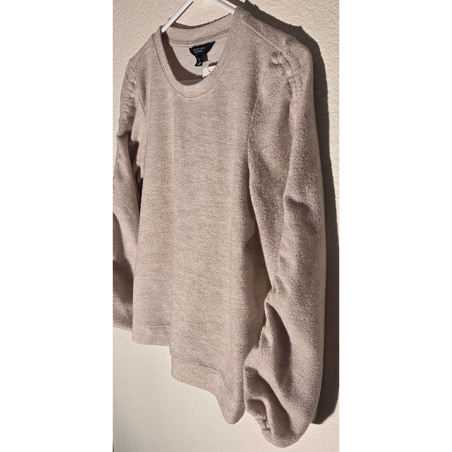 Vera Wang Simply Vera Wang Gray Ruched Sleeve Sweater - Size Small Size S / US 4 / IT 40 - 4 Thumbnail