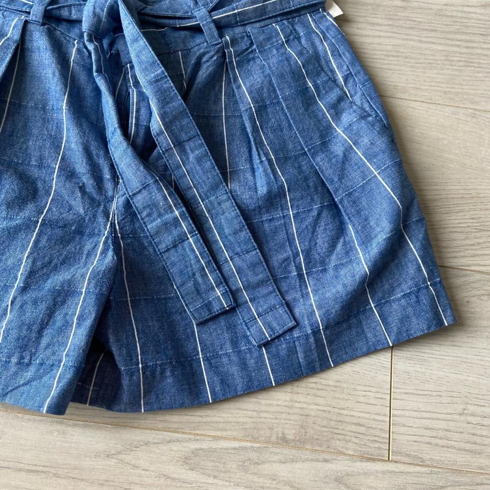 Banana Republic Banana Republic Blue and White Striped Shorts with Belt Size 27" / US 4 / IT 40 - 6 Thumbnail