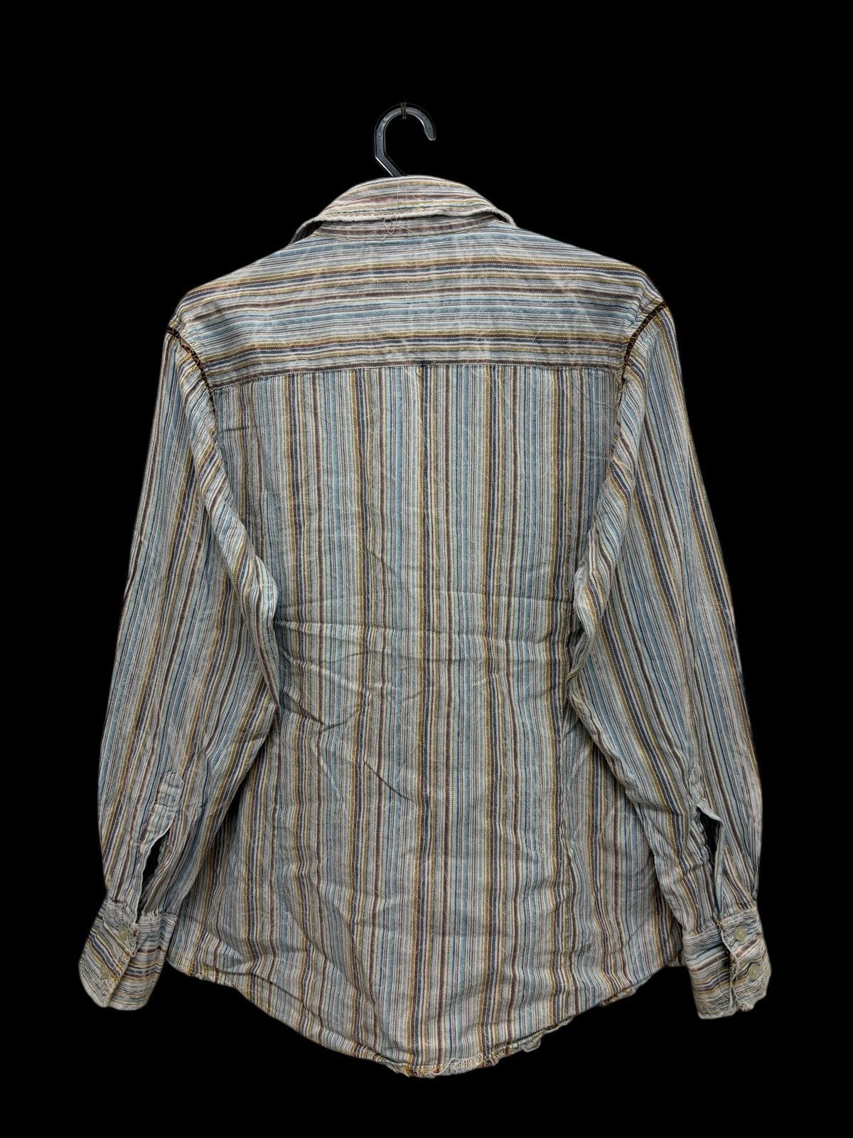 Bc Ethic Y2K BC ETHIC RAW EDGE DISTRESS GRUNGE STYLE VERTICAL STRIPED Size US L / EU 52-54 / 3 - 2 Thumbnail