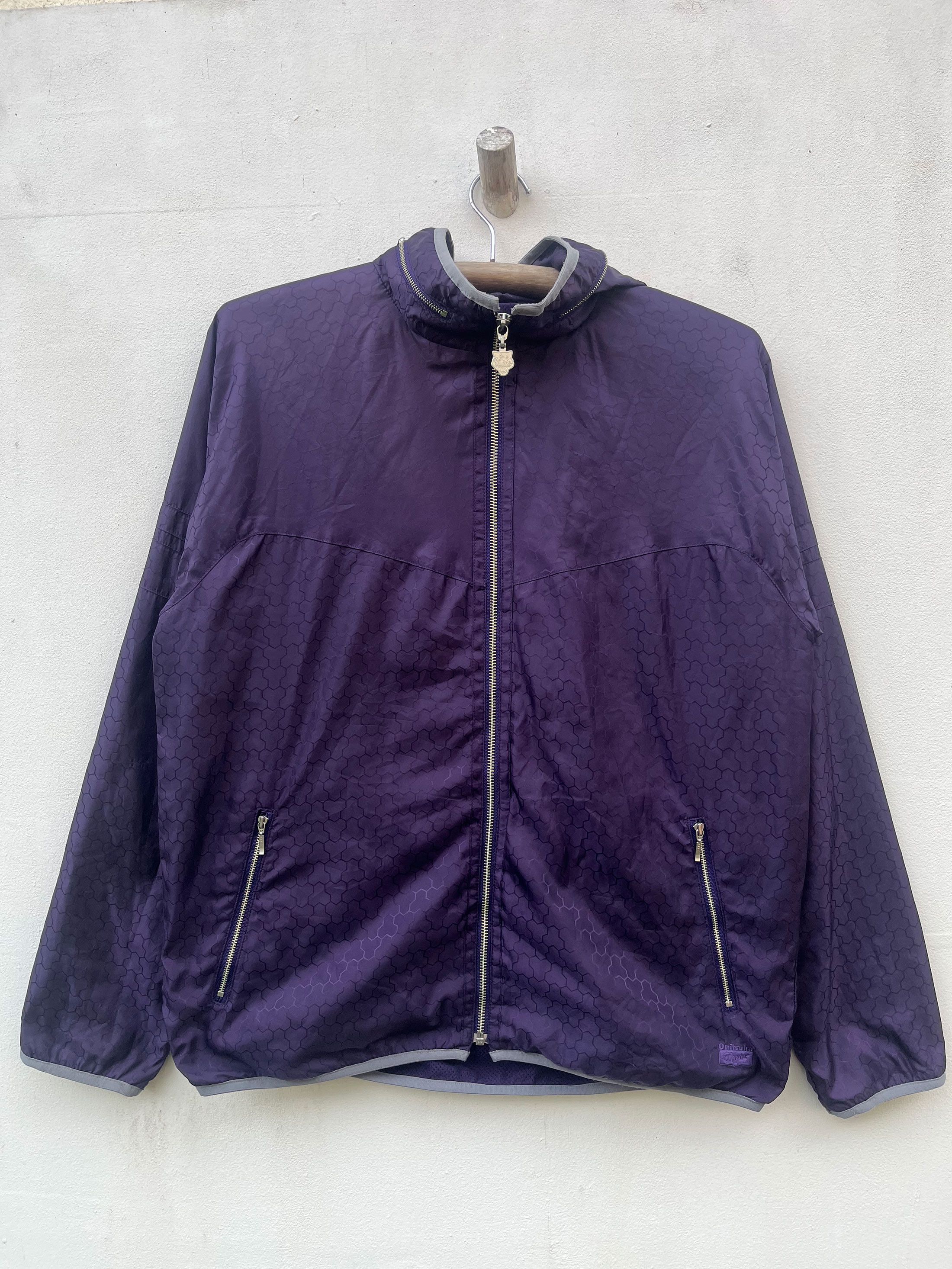 Onitsuka Tiger Onitsuka Tiger Japan Zipper Light Jacket Windbreaker Hoodie Size US L / EU 52-54 / 3 - 1 Thumbnail