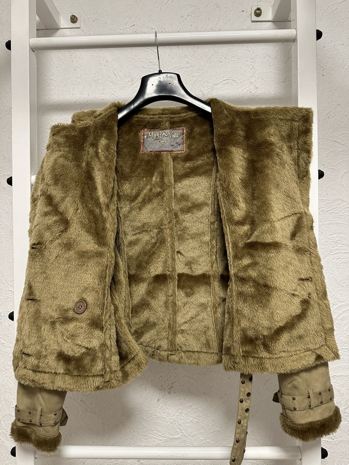 Hysteric Glamour × Vintage Y2K Hysteric Glamour Vintage Shearling Bomber Jacket Beige Size M / US 6-8 / IT 42-44 - 8 Thumbnail