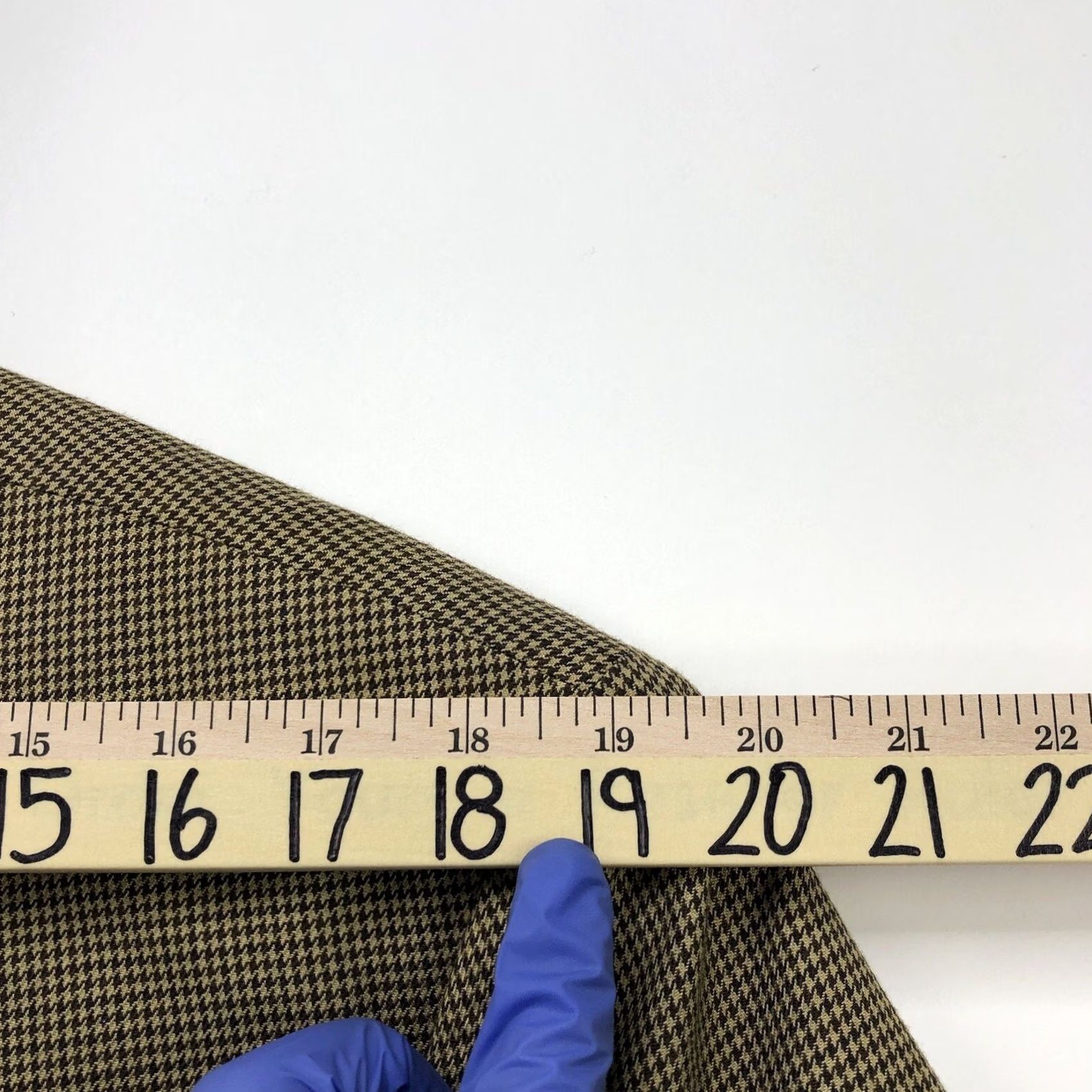 Chaps Chaps Houndstooth Blazer 44 L Men’s 100% Wool Blend Button Sport Coat Jacket Tan Brown Size 48R - 5 Thumbnail