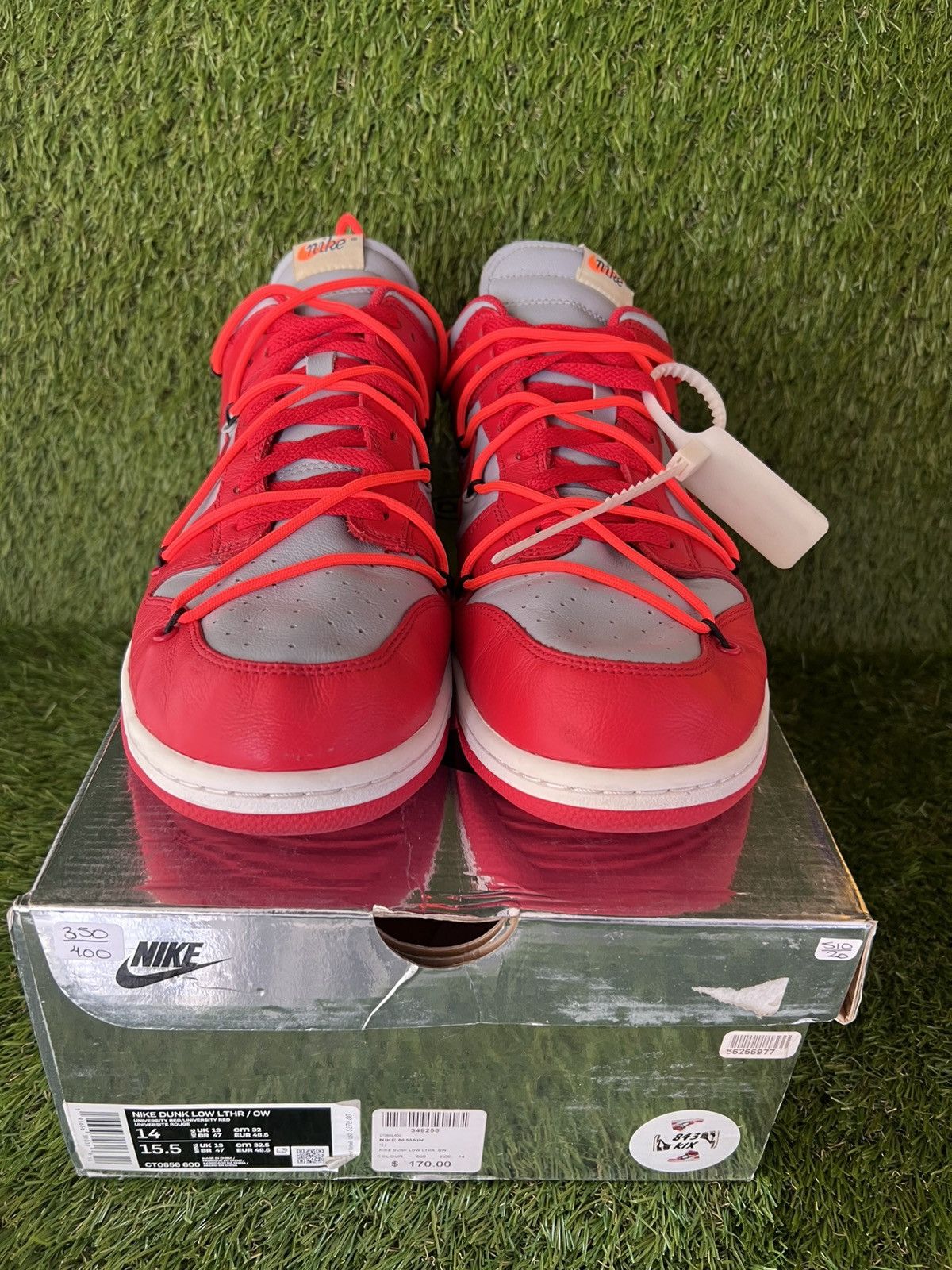 Nike × Off-White Nike Dunk Low Off-White University Red Size US 14 / EU 47 - 6 Thumbnail