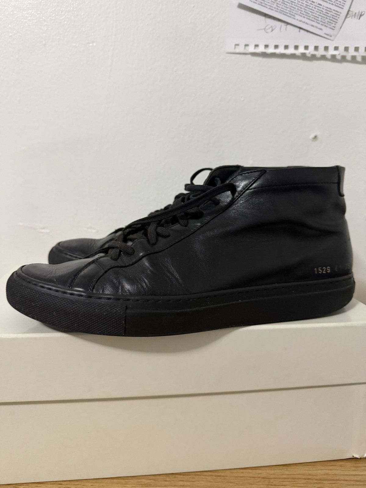 Common Projects BLACK COMMON PROJECTS ACHILLES US 8 41 HI TOP LUXARY SNEAKER Size US 8 / EU 41 - 5 Thumbnail