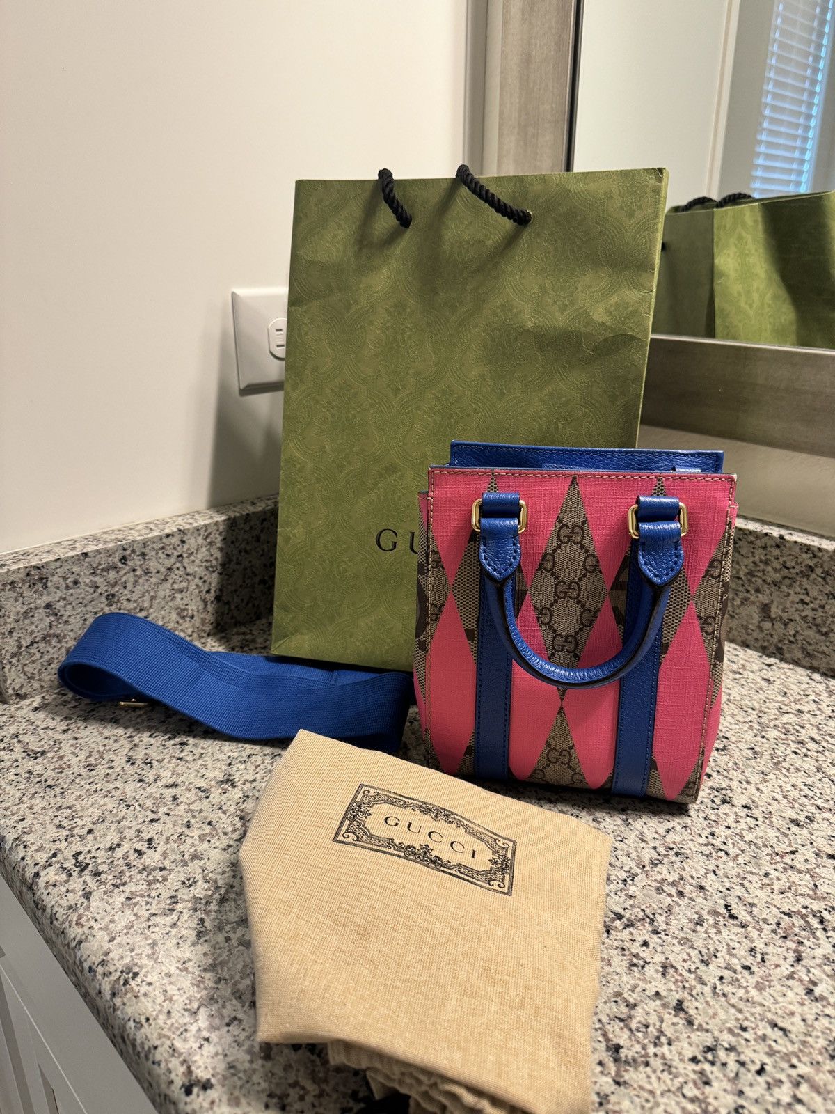 Gucci Gucci GG Supreme Rhombus Mini Tote Size ONE SIZE - 2 Thumbnail