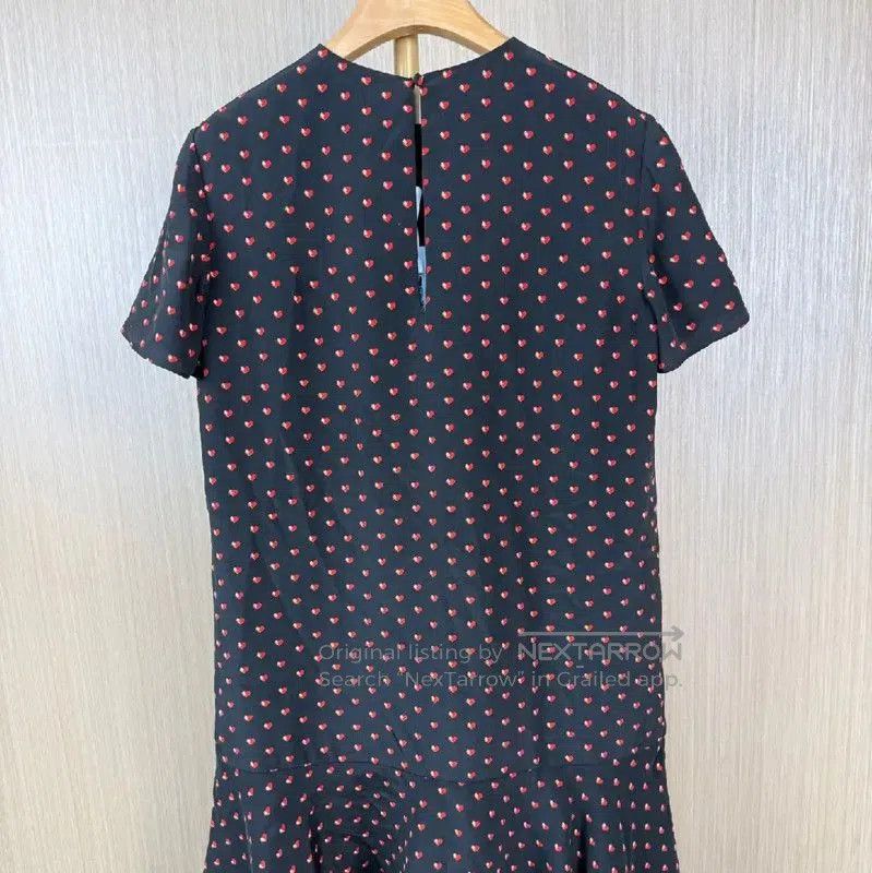 Yves Saint Laurent YSL Black Silk Women's Dress with Heart Print . Size L / US 10 / IT 46 - 2 Thumbnail