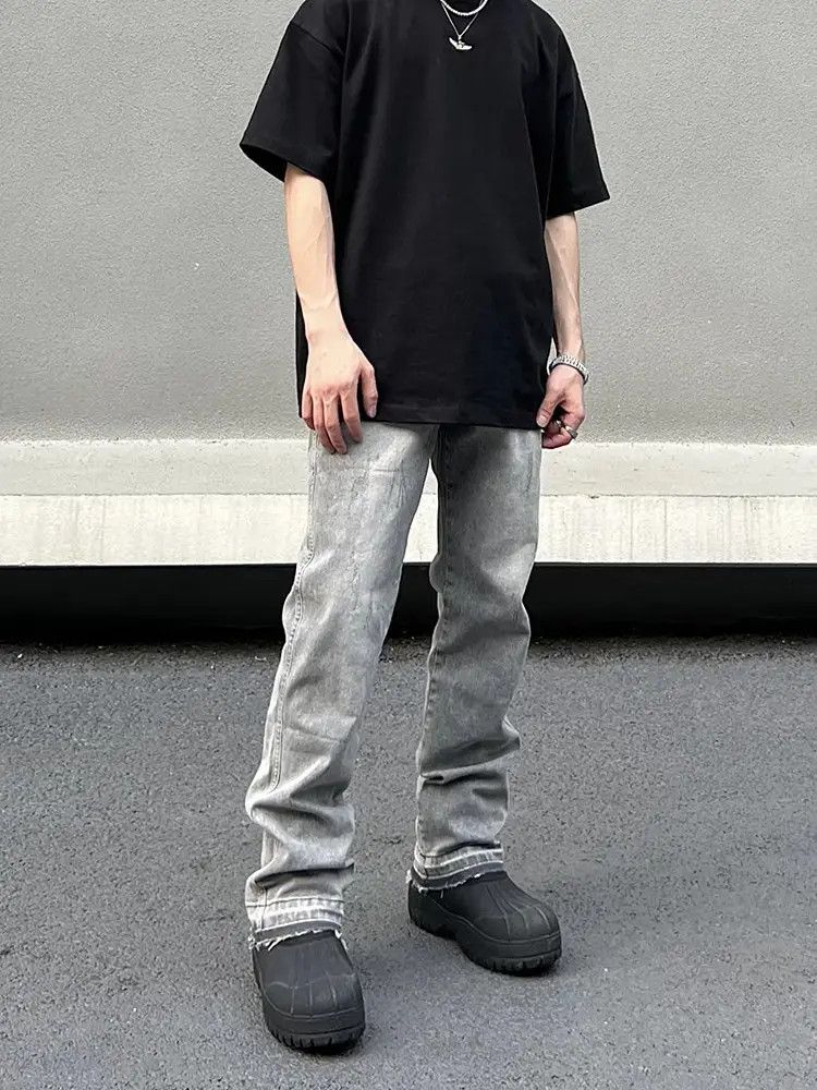 Japanese Brand × Jean Straight tube washed smoke grey jeans Size US 30 / EU 46 - 1 Thumbnail
