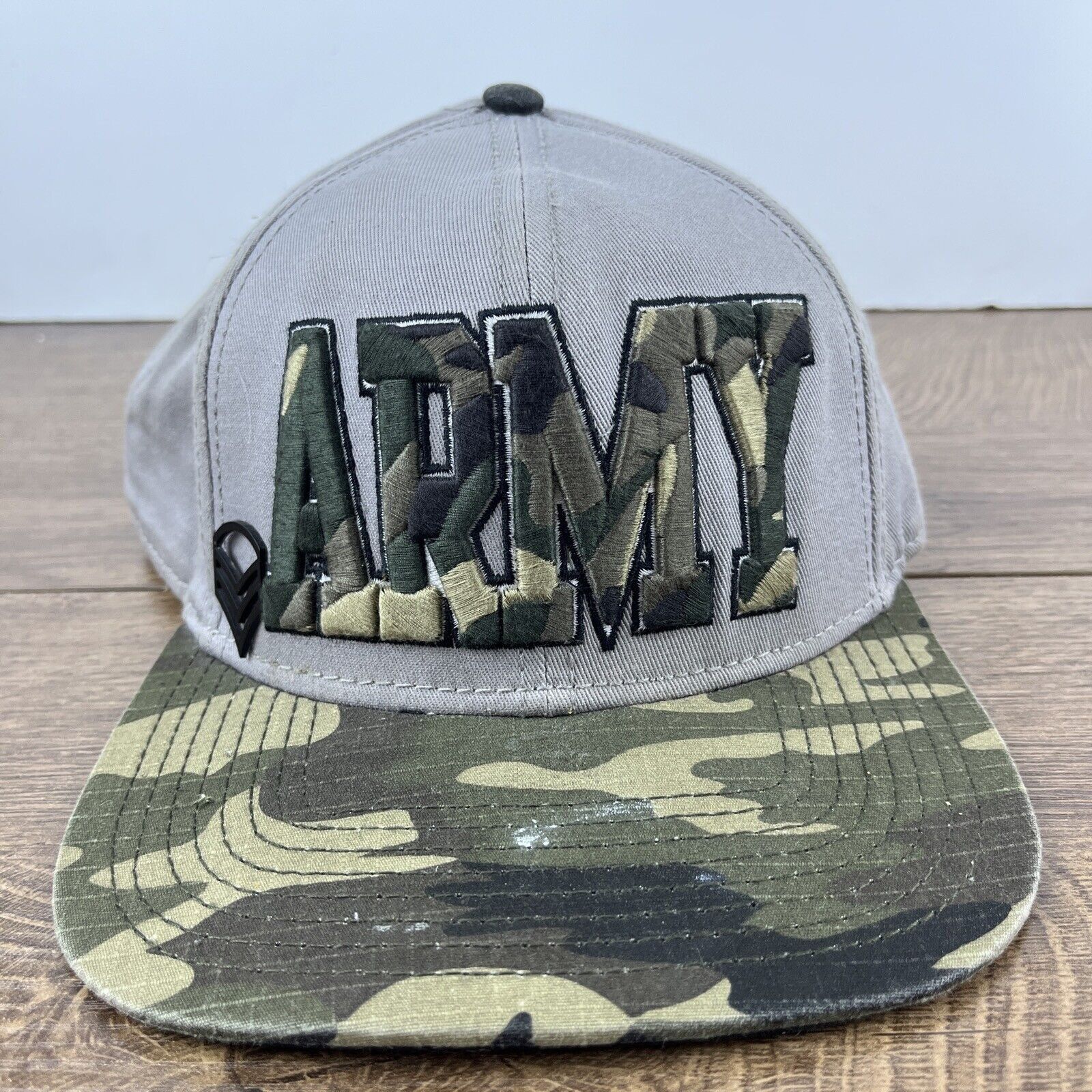 Other Army Snapback Hat Camo Gray Snapback Hat Adjustable Adult Si Size ONE SIZE - 4 Thumbnail