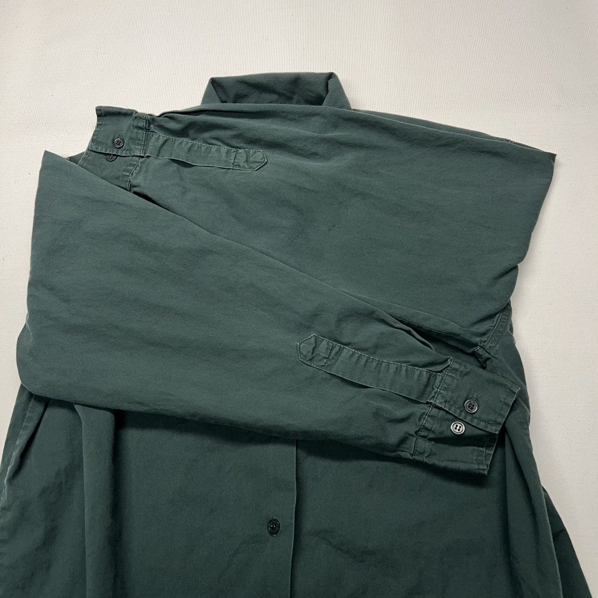 Vintage × Woolrich Woolen Mills Woolrich Button Up Shirt Green Pocket Solid Fern Classic Size M / US 6-8 / IT 42-44 - 12 Thumbnail