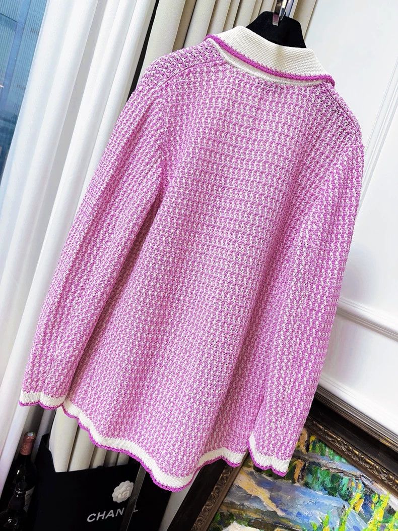 Chanel Chanel 22P pink purple with white fine plaid lion buckle l Size XS / US 0-2 / IT 36-38 - 2 Thumbnail