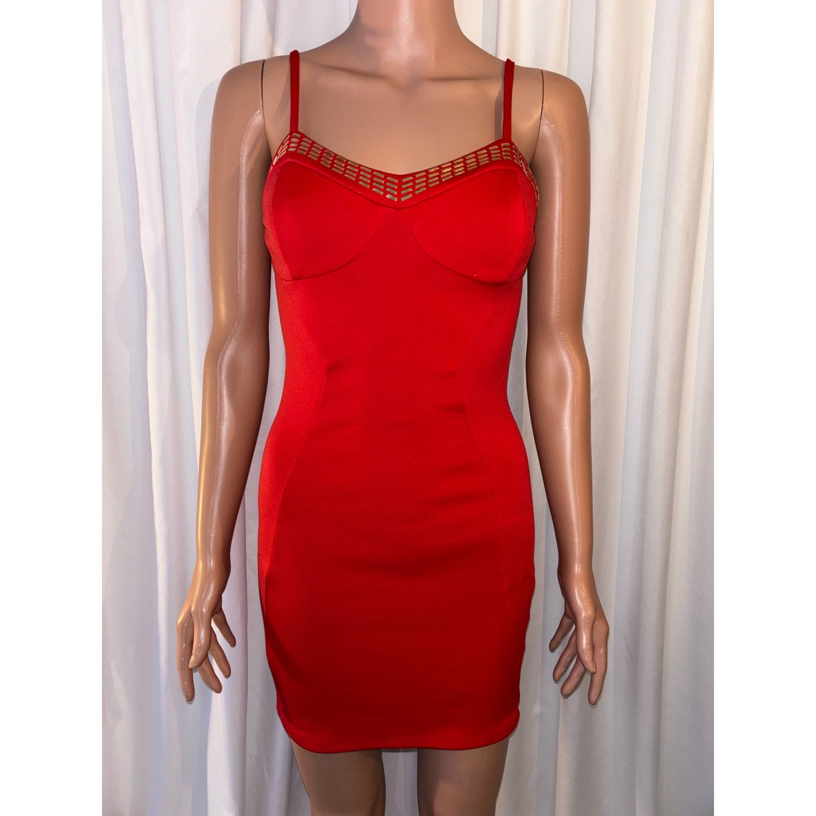 Guess Guess Red Lipstick Mini Bodycon Dress Size XS Size XS / US 0-2 / IT 36-38 - 2 Thumbnail