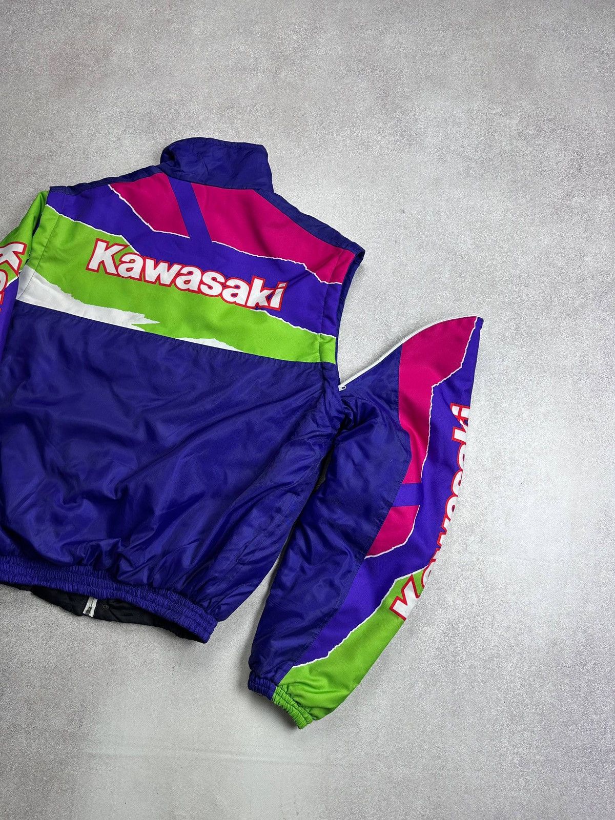 Japanese Brand Vintage 90s Kawasaki Modular Moto Big Logo Racing Jacket XL Size US XL / EU 56 / 4 - 4 Thumbnail