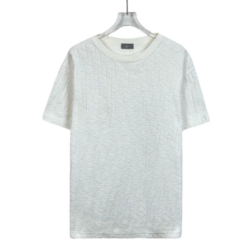 Dior Dior White letter relief full-print cotton round-neck short Size US S / EU 44-46 / 1 - 1 Thumbnail