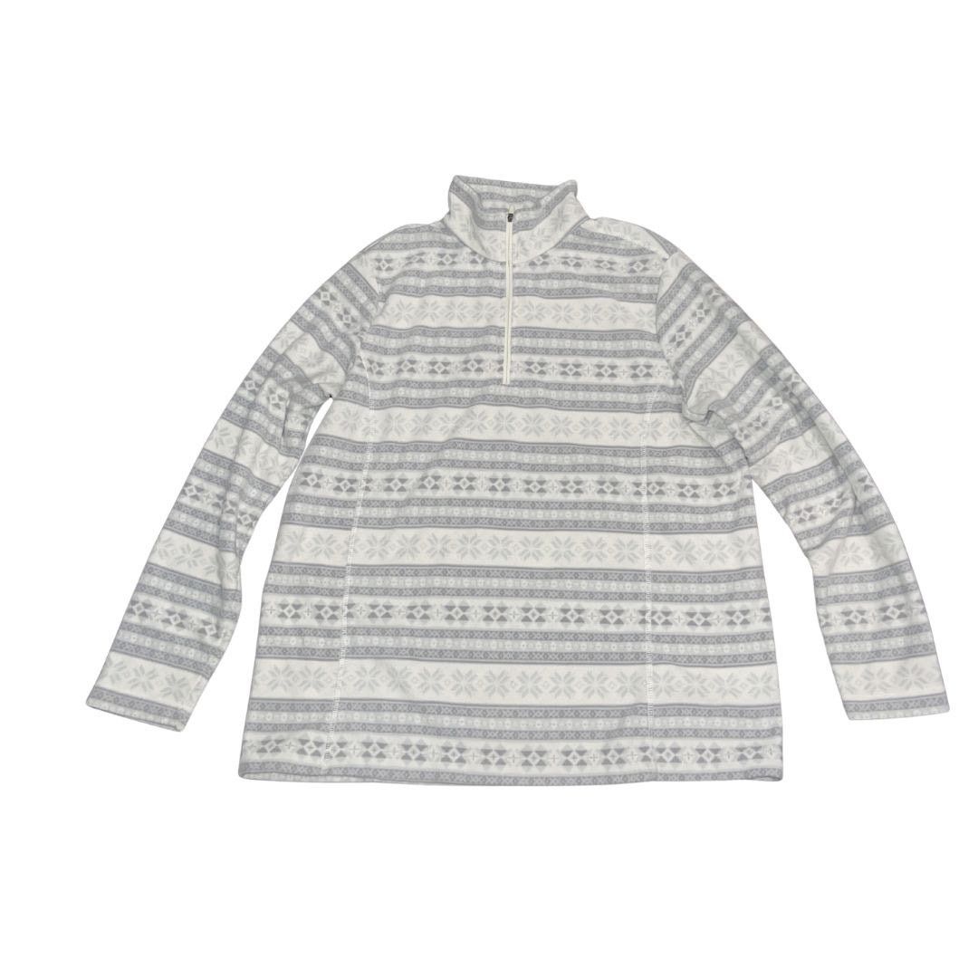 Lands' End Quarter Zip Fleece Pullover Sweater Fair Isle L Cozy Chic Size L / US 10 / IT 46 - 1 Thumbnail