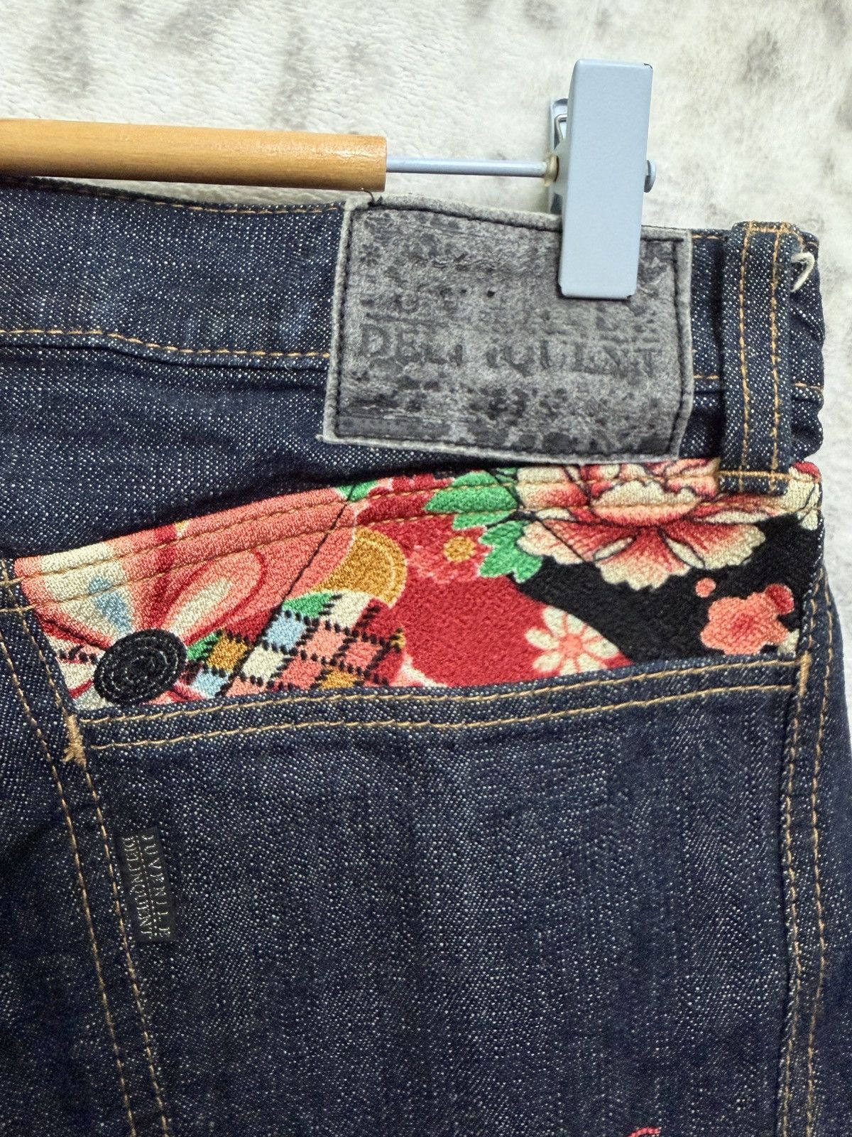 Karakuri Tamashii Juvenile Delinquent Wagara Kimono Panel Straight Denim Jeans Size US 30 / EU 46 - 13 Thumbnail
