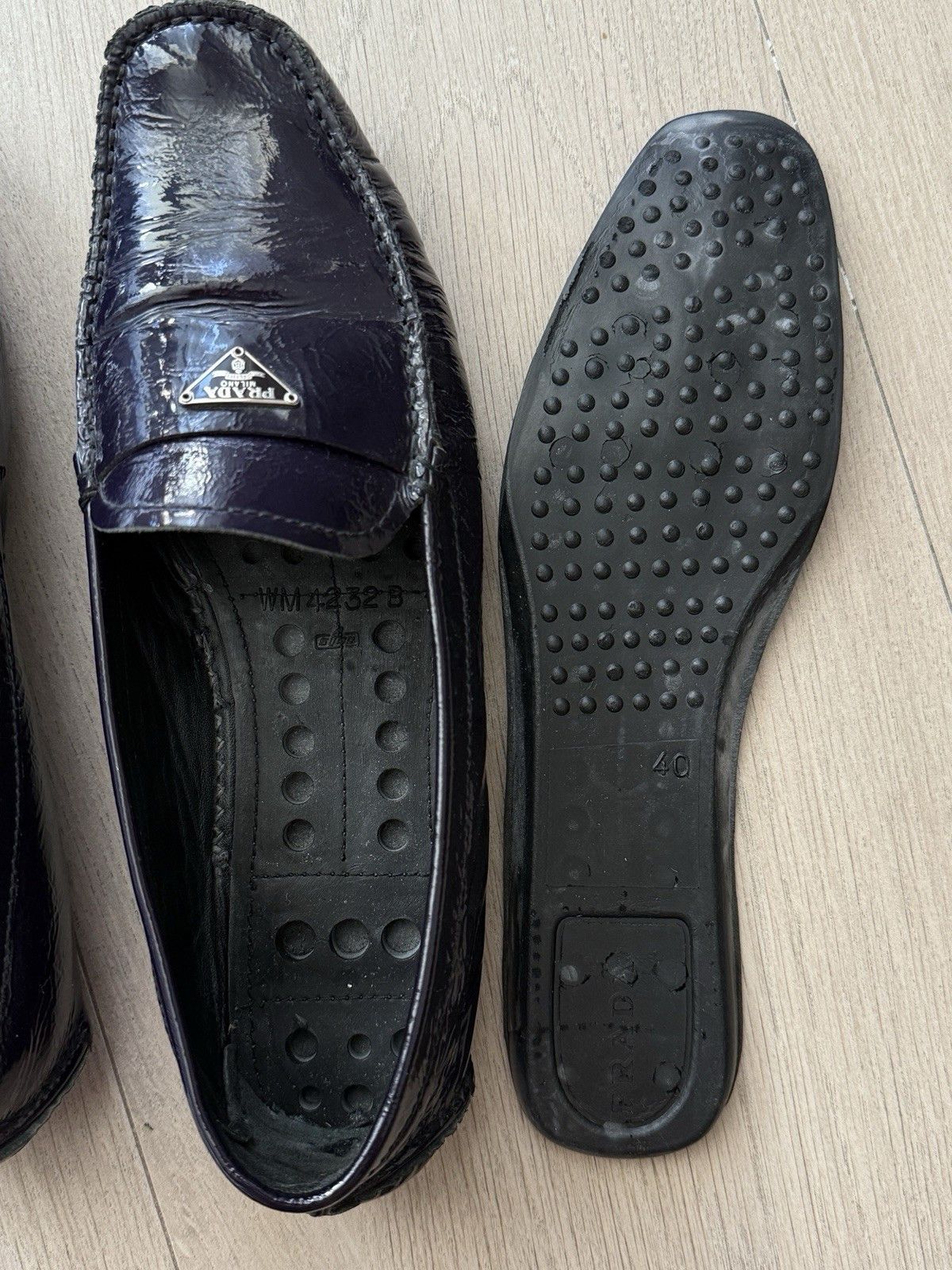 Prada Prada Vintage Purple Patent leather Flats Loafers Size US 10 / IT 40 - 18 Thumbnail