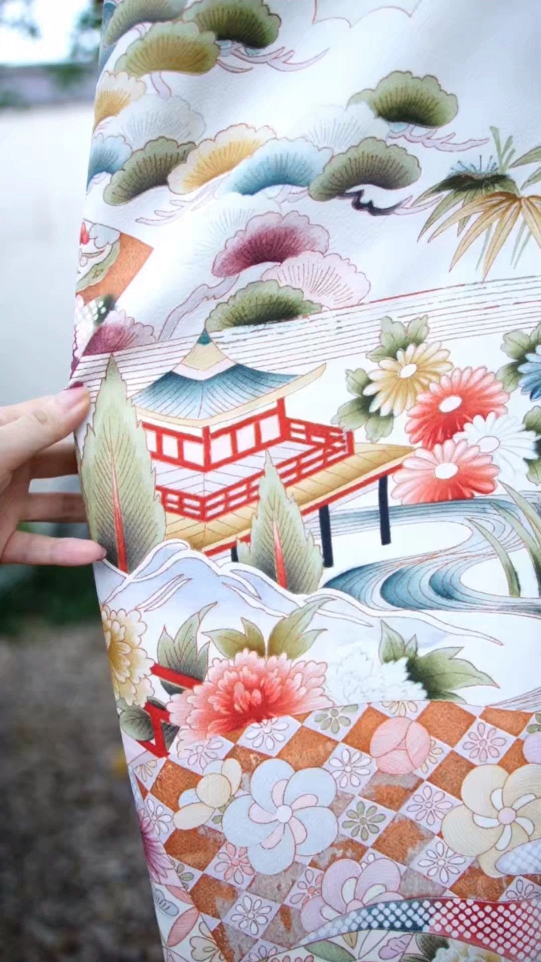 Vintage Japanese Vintage Hand-Painted Ukiyo-e Silk Kimono Size ONE SIZE - 1 Thumbnail