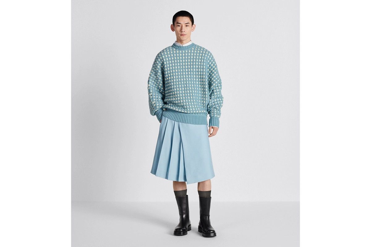 Dior o1bcso1str1124 Pleated Kilt-Shorts in Sky Blue Size US 40 / EU 56 - 4 Thumbnail