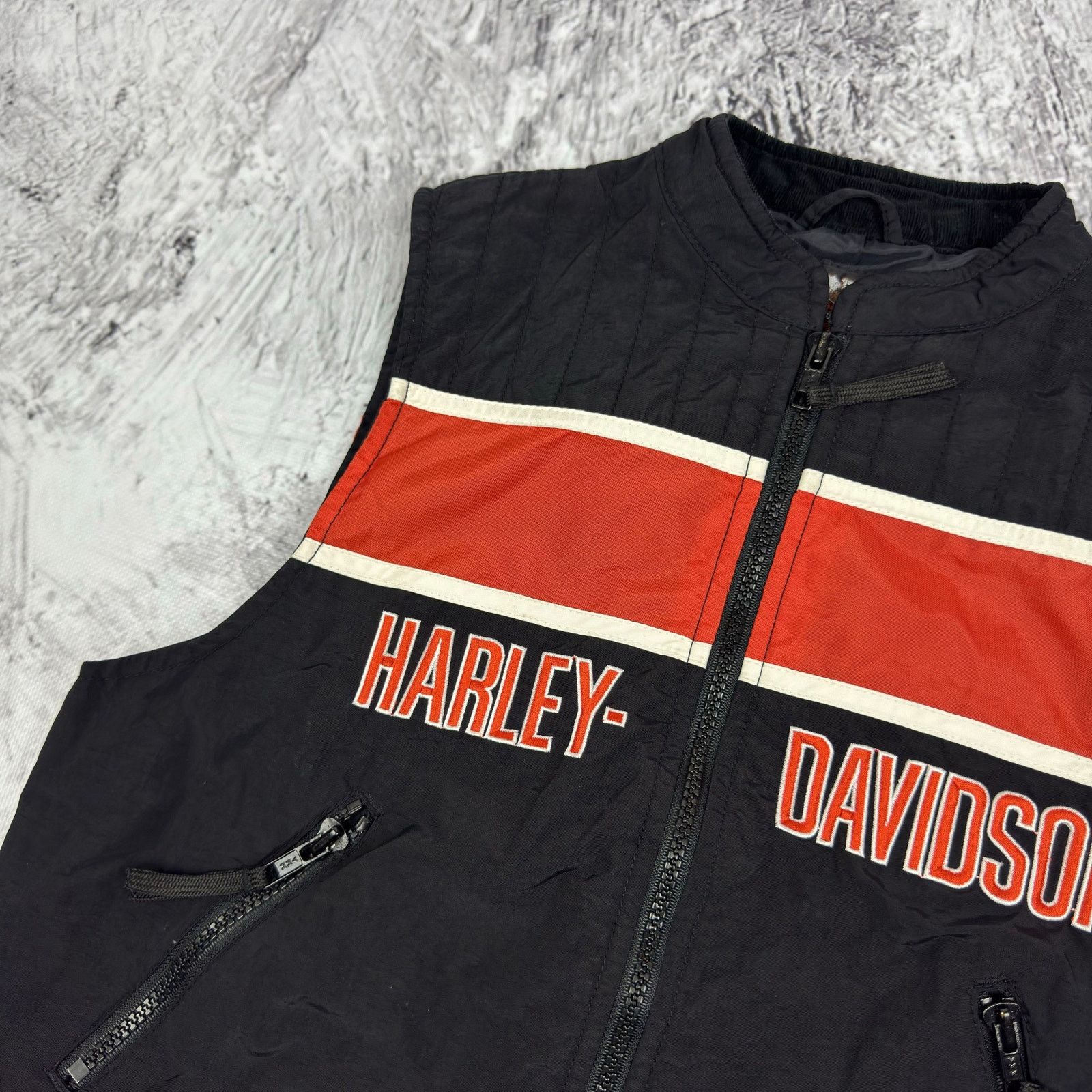 Harley Davidson Harley-Davidson Black Orange Full Zip Racing Vest XL Size M / US 6-8 / IT 42-44 - 4 Thumbnail