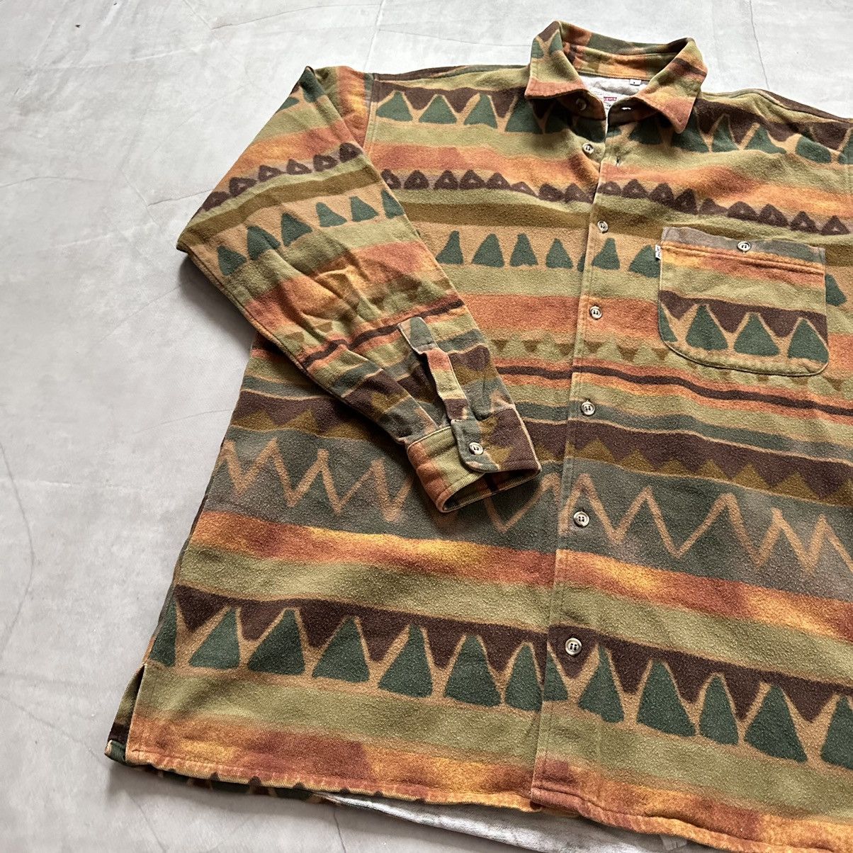 Filson × Levi's 90s Levi’s Vintage Flannel Aztec Shirt Pendleton RRL Vibe Size US L / EU 52-54 / 3 - 6 Thumbnail