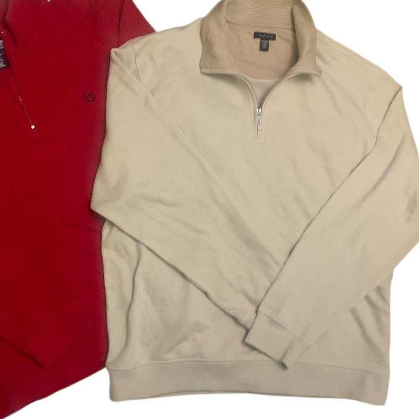 Chaps 2 Quarter 1/4 Zip Sweaters Long Sleeve Shirt Red/Tan XXL 2XL Size US XXL / EU 58 / 5 - 2 Thumbnail