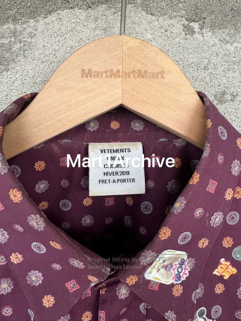 Vetements VETEMENTS Purple cashew flower sticker shirt Size US XS / EU 42 / 0 - 8 Thumbnail