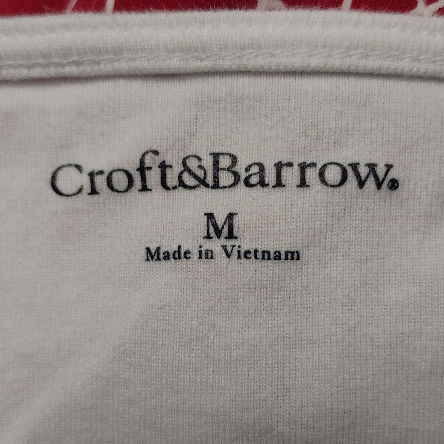 Croft & Barrow Croft & Barrow Women's White/Red Geometric Pattern T-shirt M Size M / US 6-8 / IT 42-44 - 3 Thumbnail