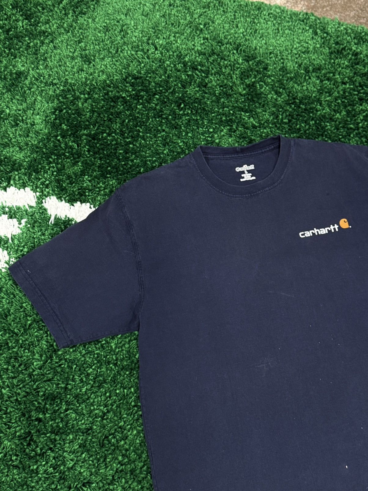 Carhartt Vintage Retro Carhartt Logo Tee Navy Large 90s Y2K Size US L / EU 52-54 / 3 - 2 Thumbnail