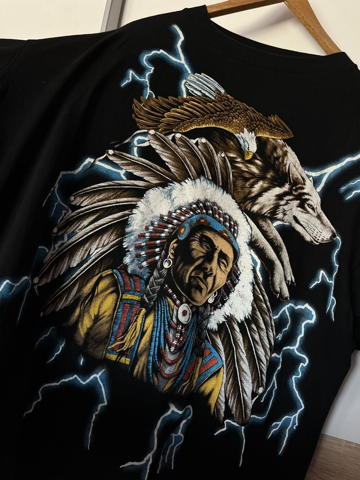 Vintage VTG 90’s Single Stitch American Thunder Graphic Tee Opium og Size US XXL / EU 58 / 5 - 2 Thumbnail