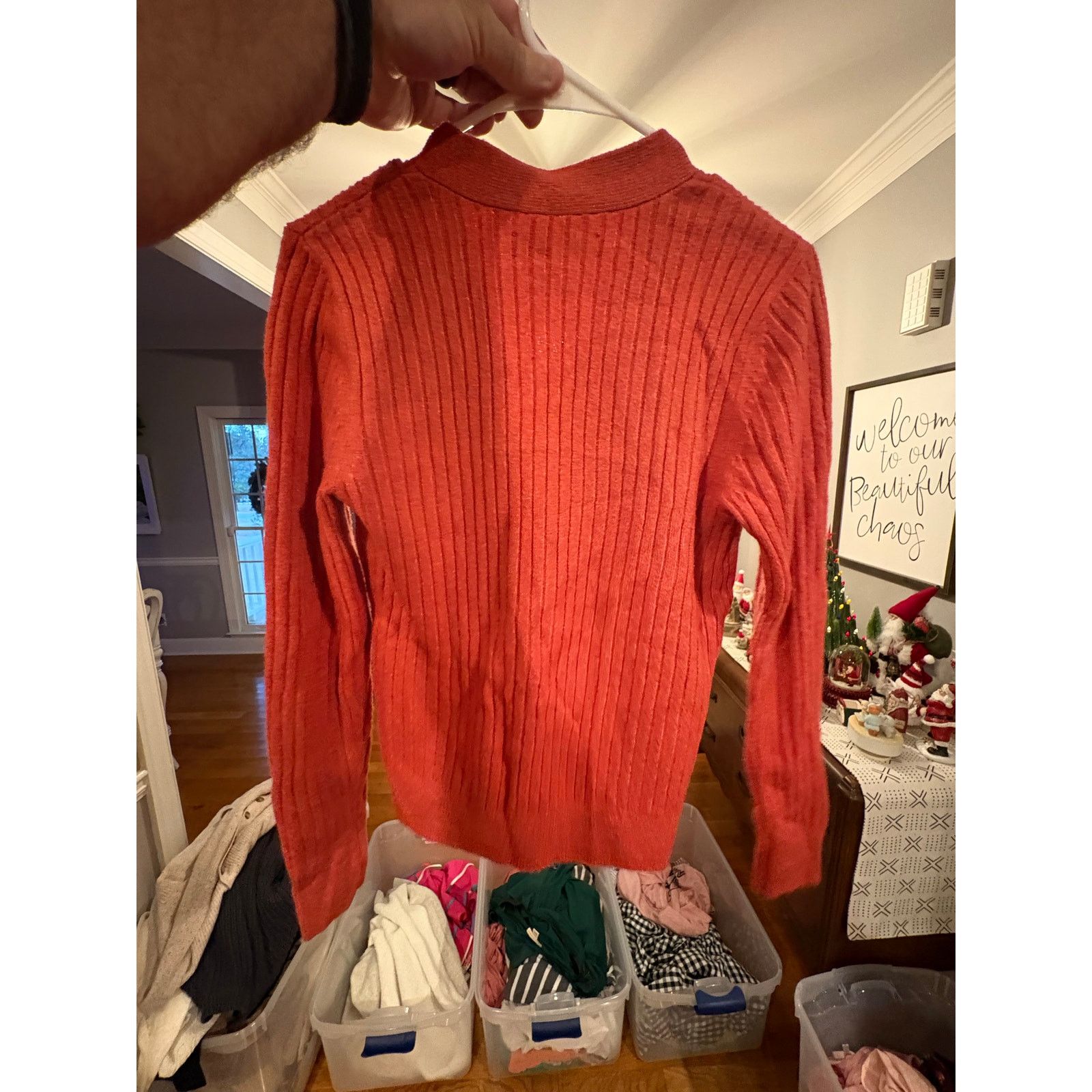 Loft LOFT Women’s Small Coral Ribbed Cardigan Sweater Size S / US 4 / IT 40 - 3 Thumbnail