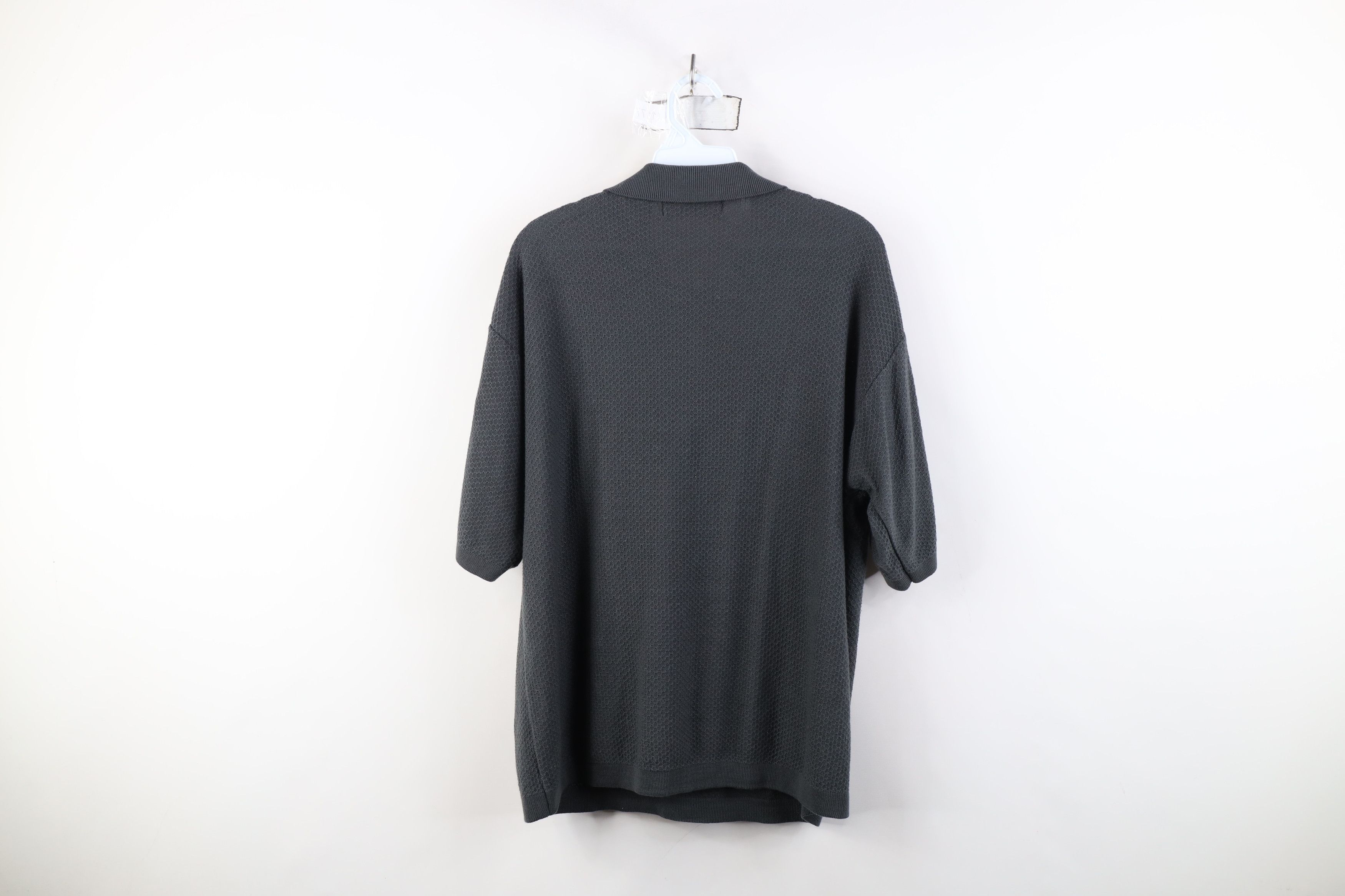 Vintage Vintage 90s Streetwear Thermal Knit Pullover Polo Shirt Gray Size US L / EU 52-54 / 3 - 8 Thumbnail