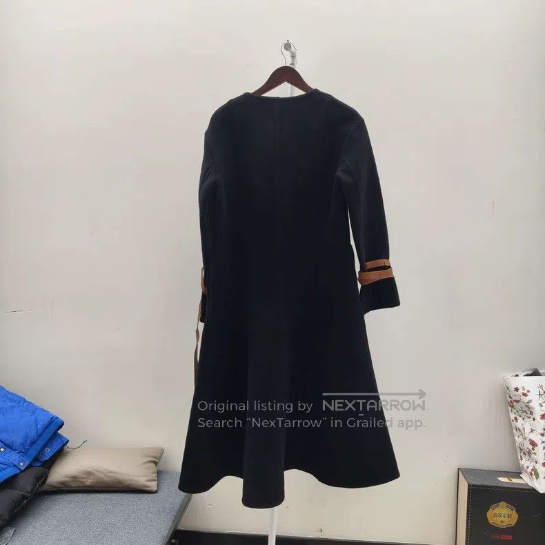 Loewe Loewe Black Wool and Cashmere Tie Front Overcoat Size S / US 4 / IT 40 - 2 Thumbnail