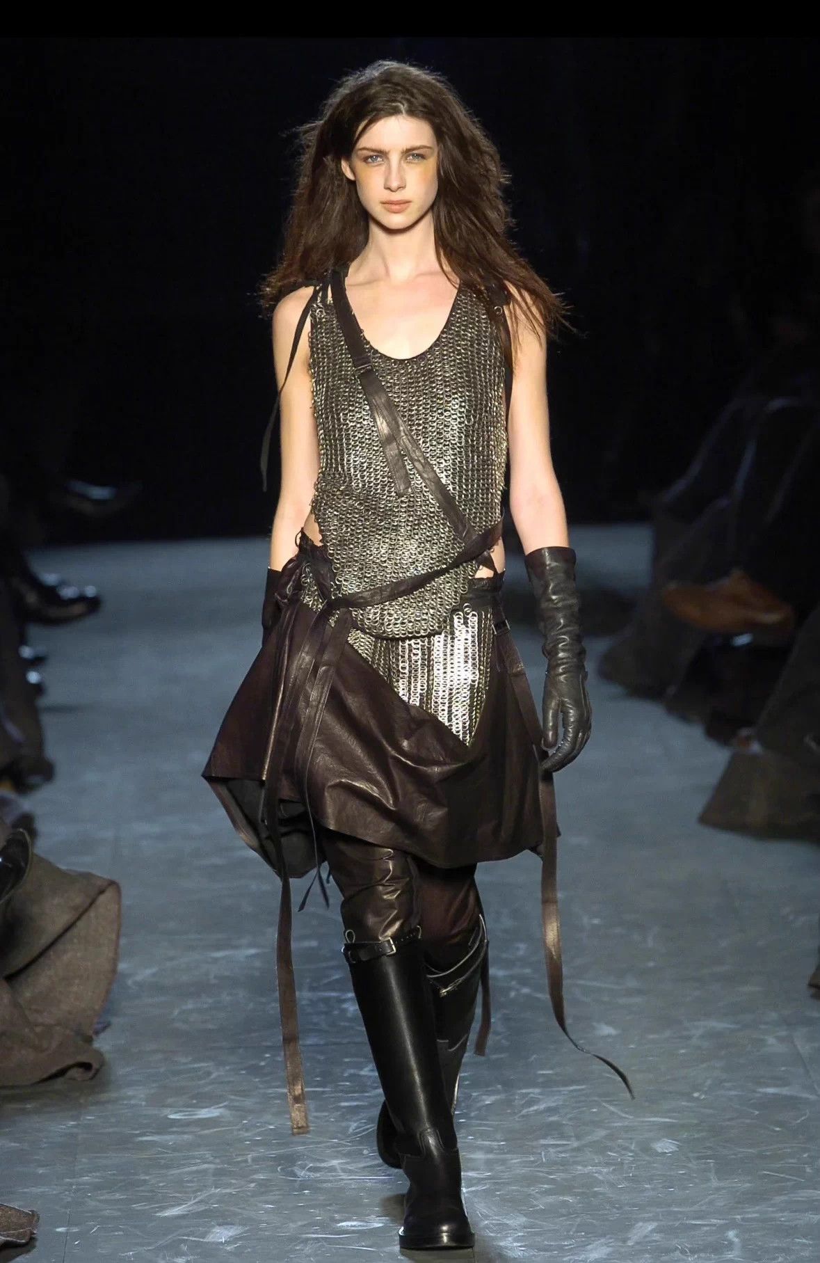 Ann Demeulemeester Ann Demeulemeester 2004AW Leather Slip Skirt 36 waist adjust Size 25" / US 0 / IT 36 - 1 Thumbnail