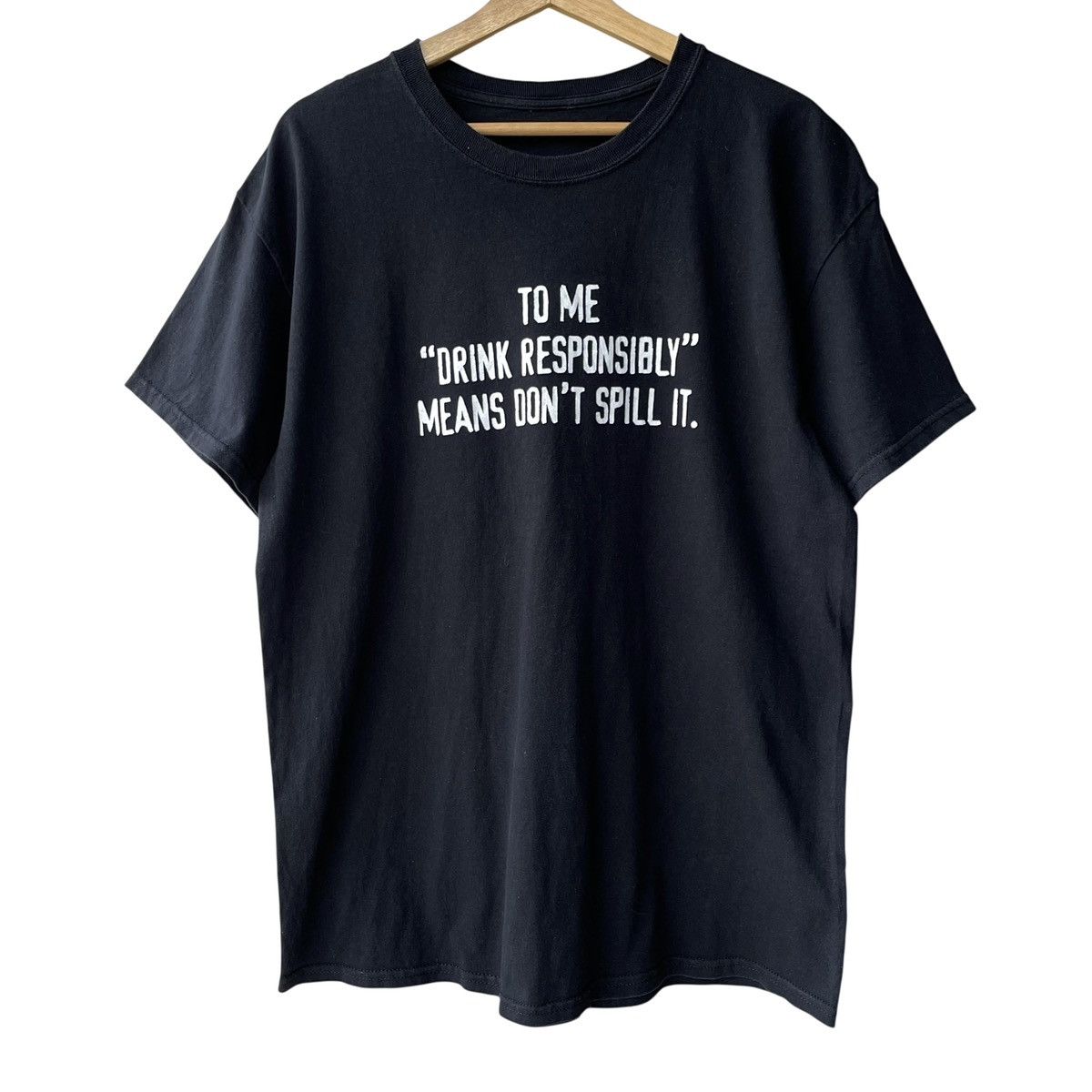 Vintage Responsible Alcoholic Funny Quotes Wording Tee Size US L / EU 52-54 / 3 - 1 Thumbnail