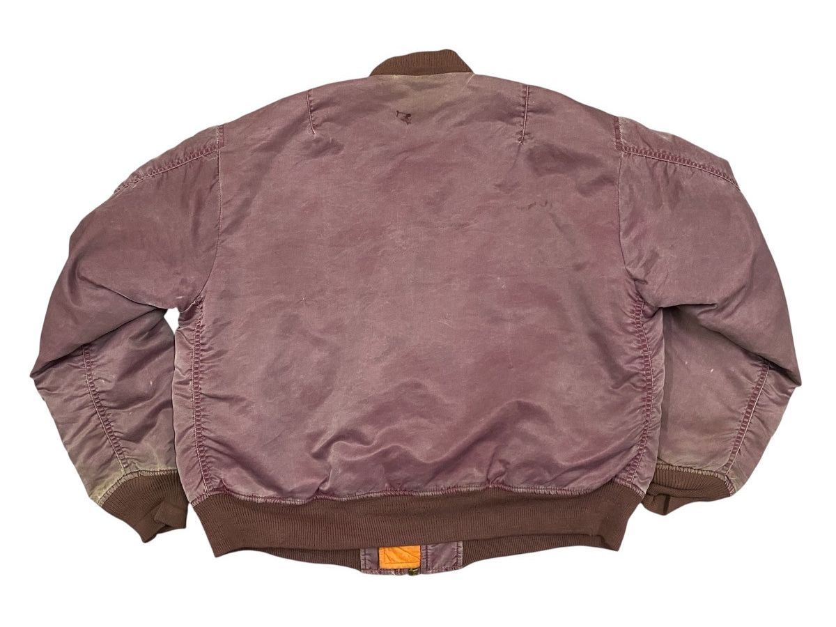 Vintage Vintage Bomber Burgundy Faded Distressed Size US L / EU 52-54 / 3 - 3 Thumbnail
