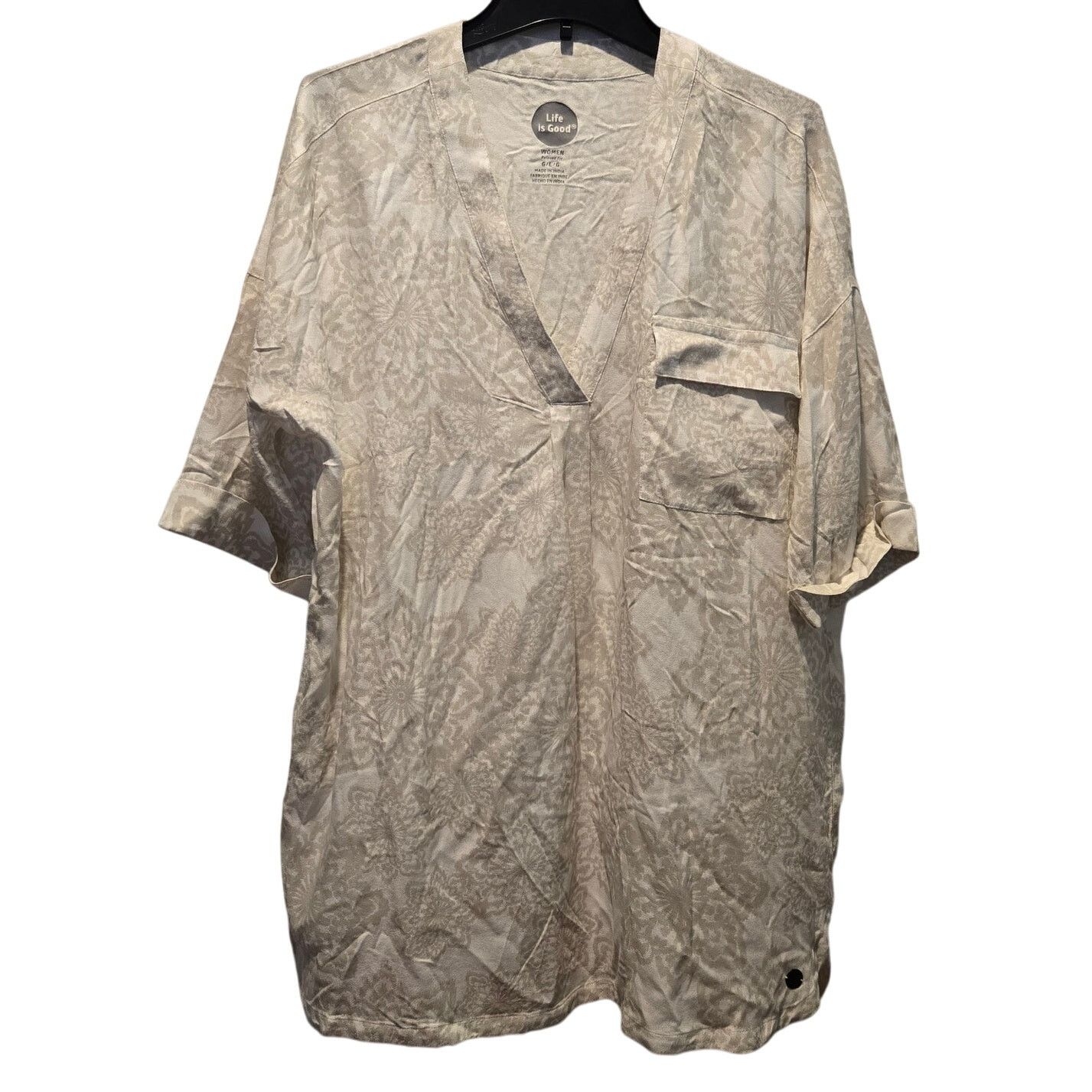 Life is Good Life Is Good Beige 3/4 Sleeve Relaxed Fit Pullover Top sz L Size L / US 10 / IT 46 - 1 Thumbnail