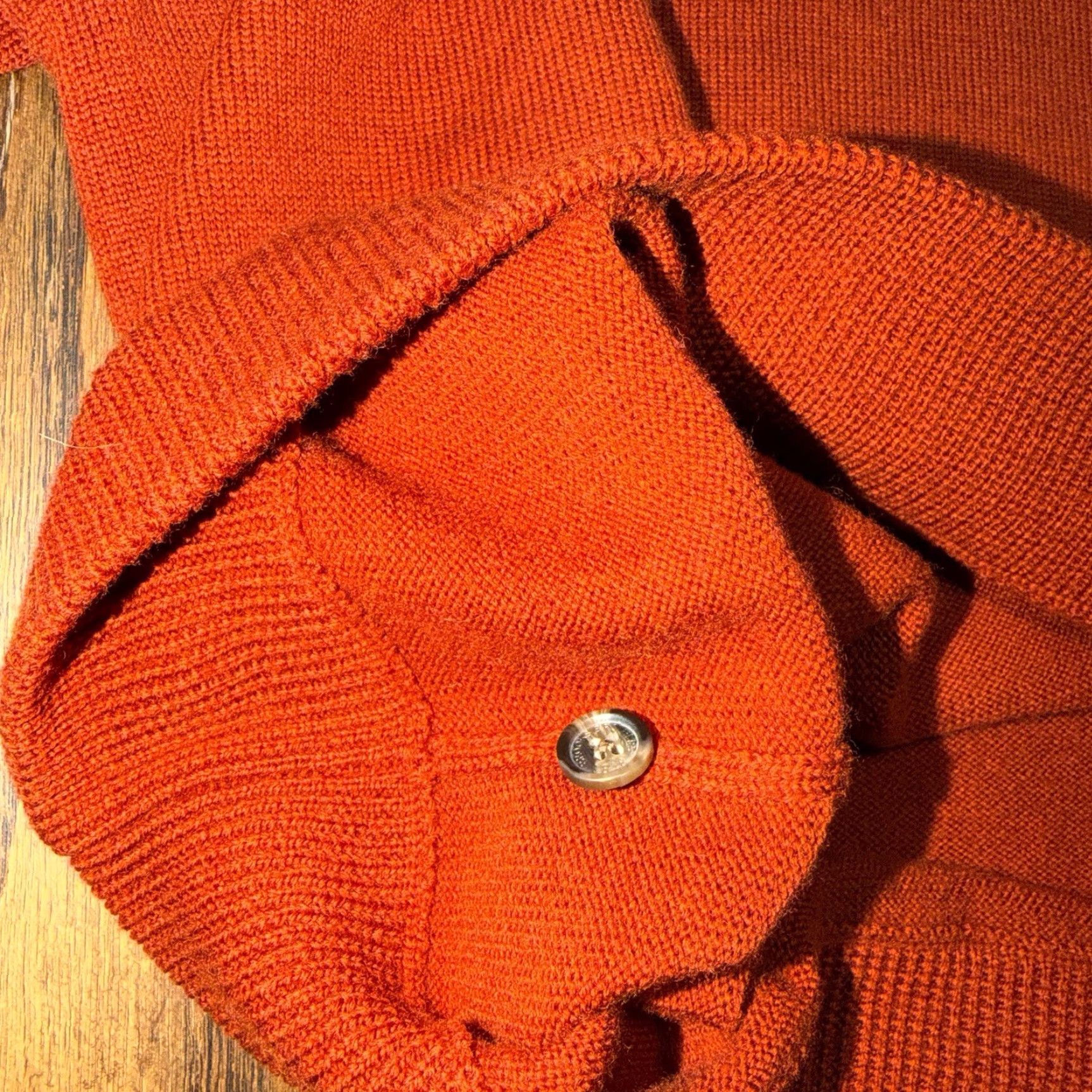 Brooks Brothers VINTAGE Brooks Brothers 346 Extra Fine Italian Merino Wool Burnt Sienna Sweater XL Cardigan Men Long Sleeve Collared Knit Classic Size US XL / EU 56 / 4 - 6 Thumbnail