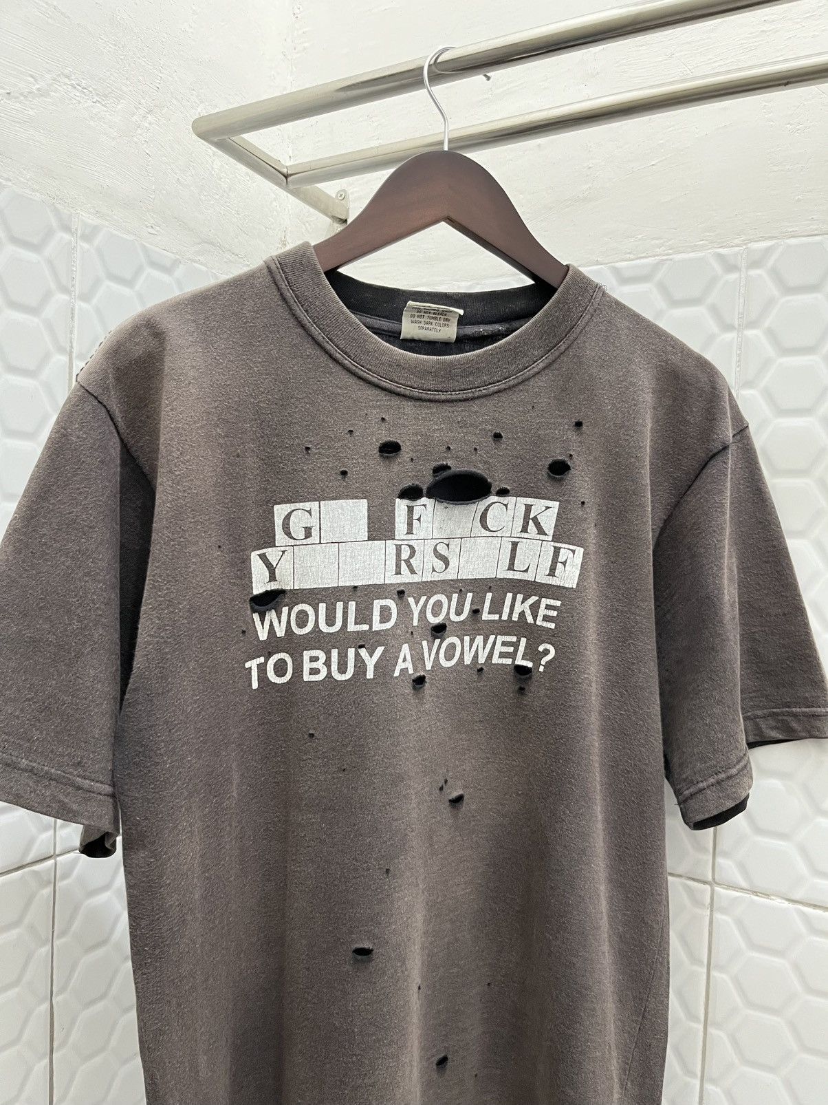 Vintage Go Fuck Your Self Thrashed Disstresed Faded Shirt ERD Size US M / EU 48-50 / 2 - 3 Thumbnail