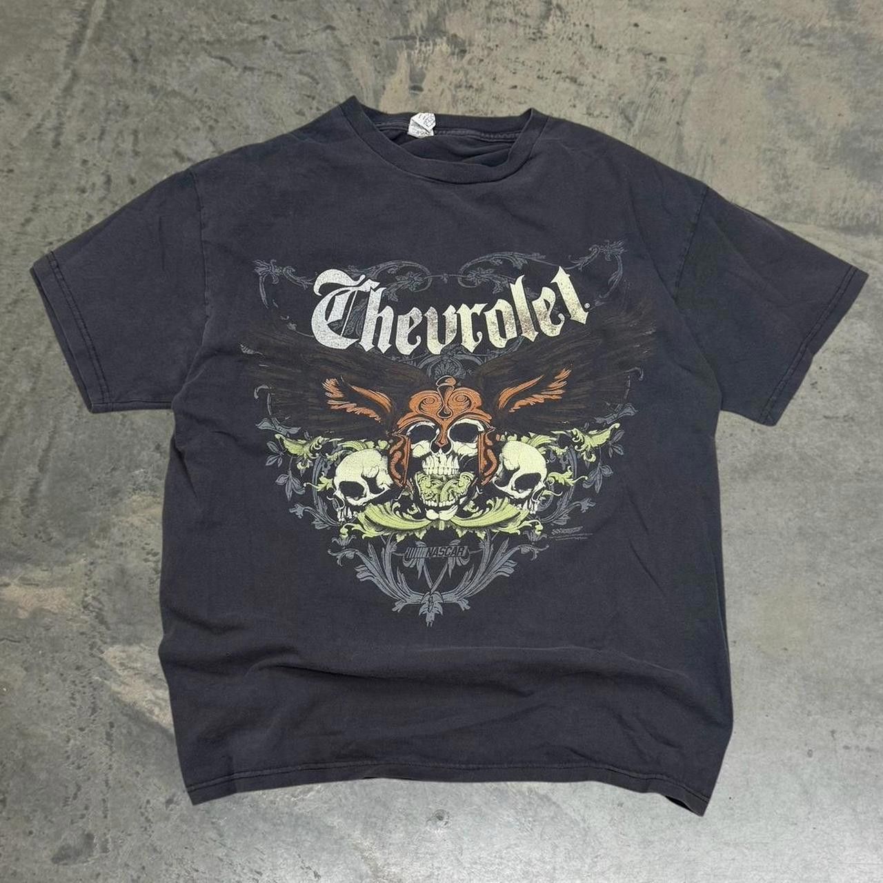 NASCAR × Vintage Vintage Y2K NASCAR Chevrolet Tribal Skulls & Wings T-Shirt Size US L / EU 52-54 / 3 - 1 Thumbnail