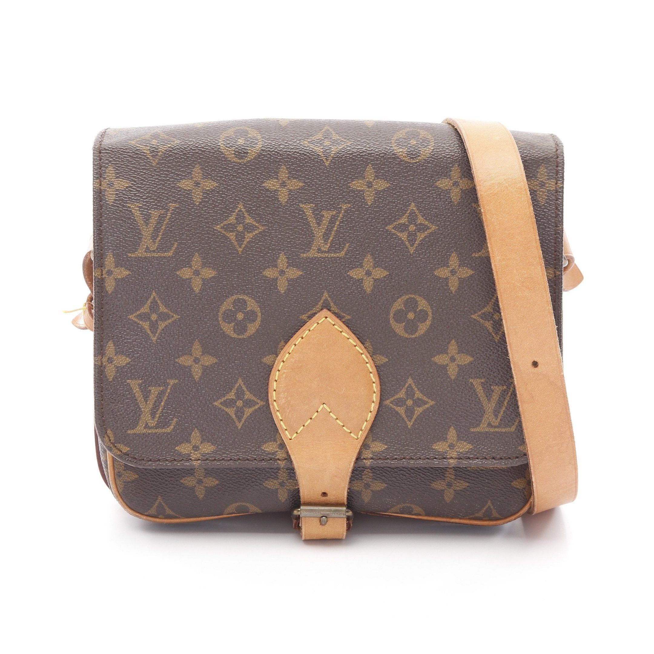 Louis Vuitton Cartesier Mm Monogram Shoulder Bag Leather Brown
