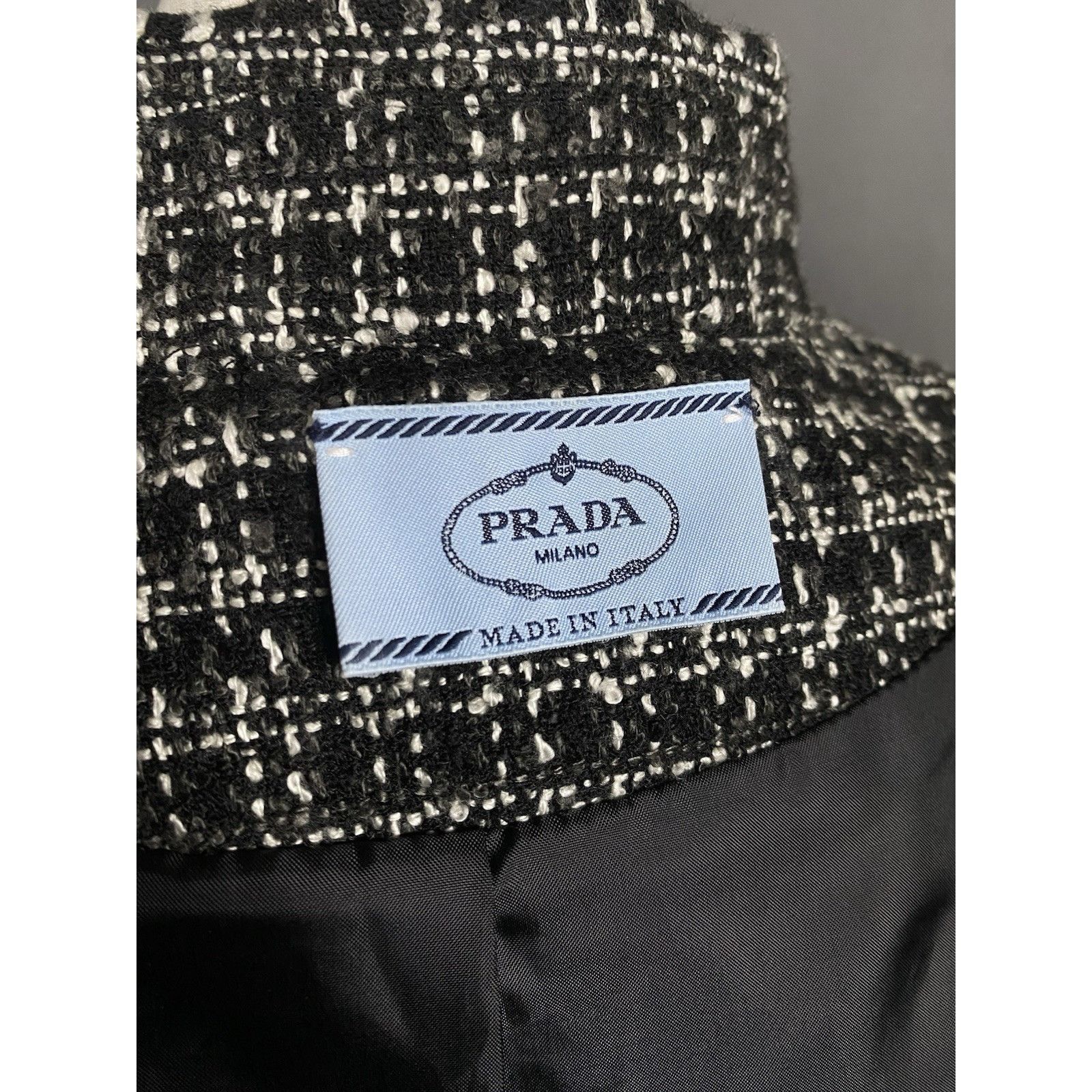 Prada Prada Women's Black Wool Silk Checked Blazer Jacket Size 40 Size S / US 4 / IT 40 - 9 Thumbnail