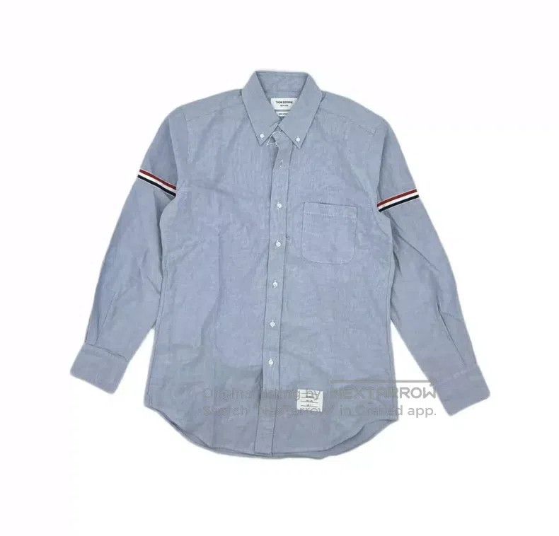 Thom Browne Thom Browne Light blue long-sleeved shirt Size US XL / EU 56 / 4 - 2 Thumbnail